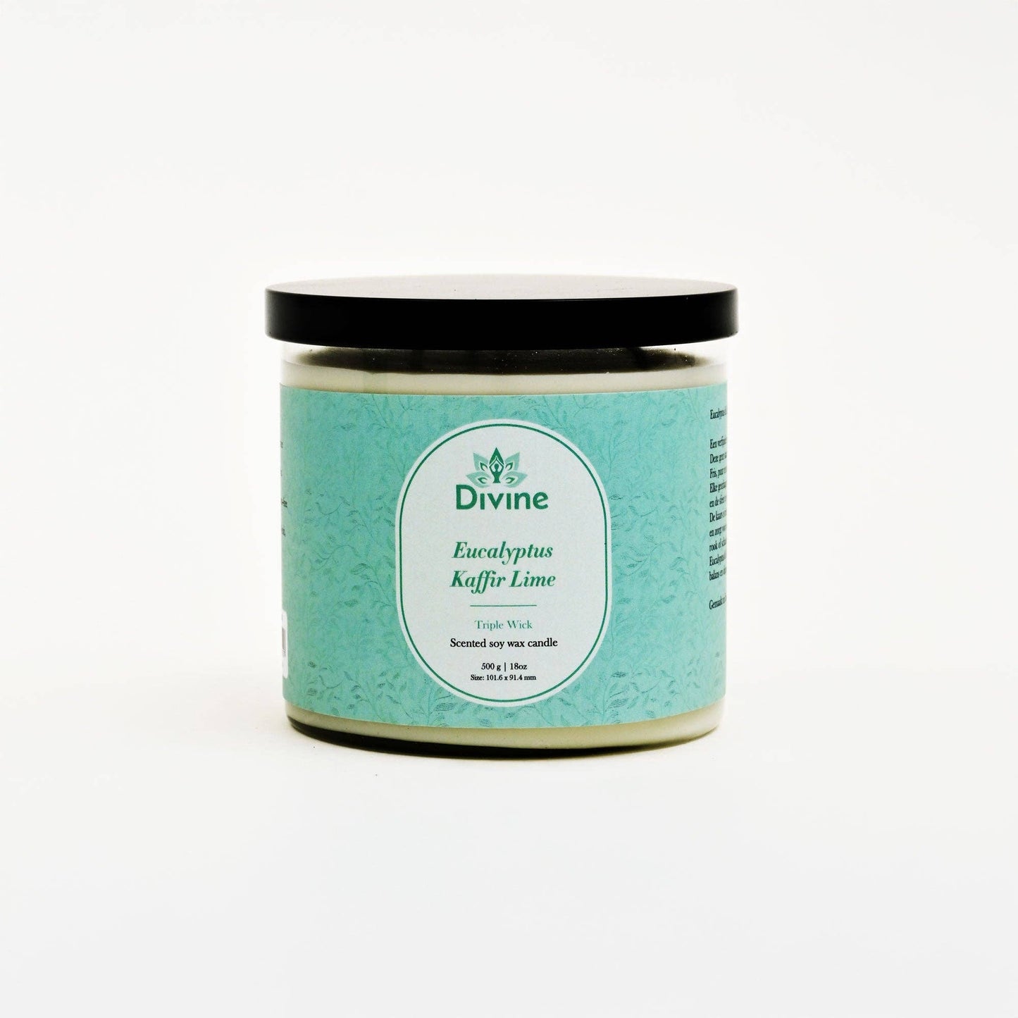 Eucalyptus & Kaffir Lime Triple Wick Glass Candle – Invigorating Fresh Scented Candle for Home & Décor