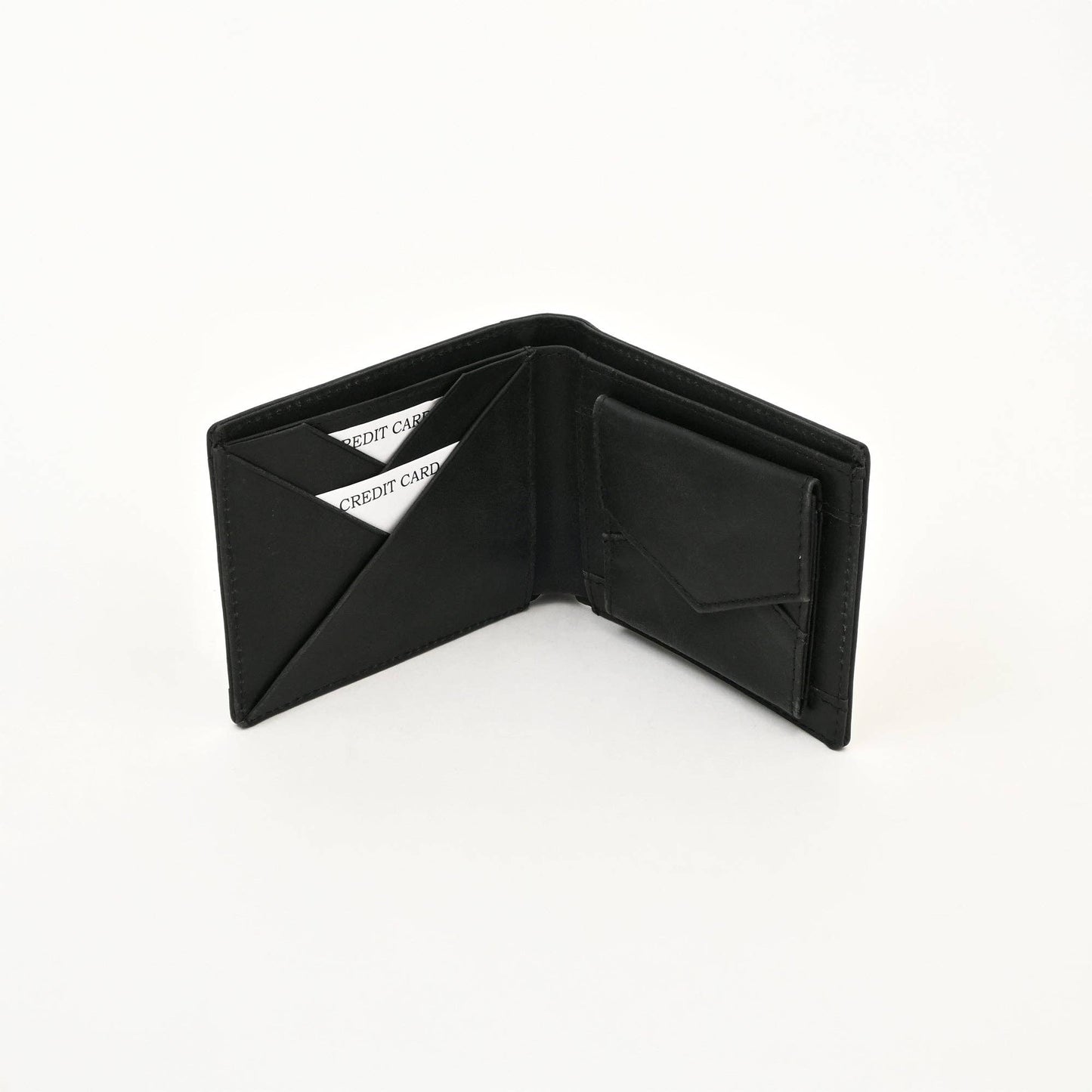 Men’s Wallet Premium Black Full-Grain with Coin Pocket
