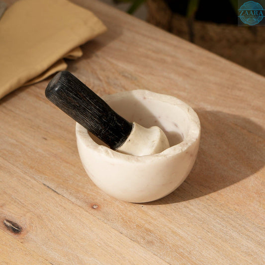 Marble Mortar & Pestle – Handcrafted Spice & Herb Grinder