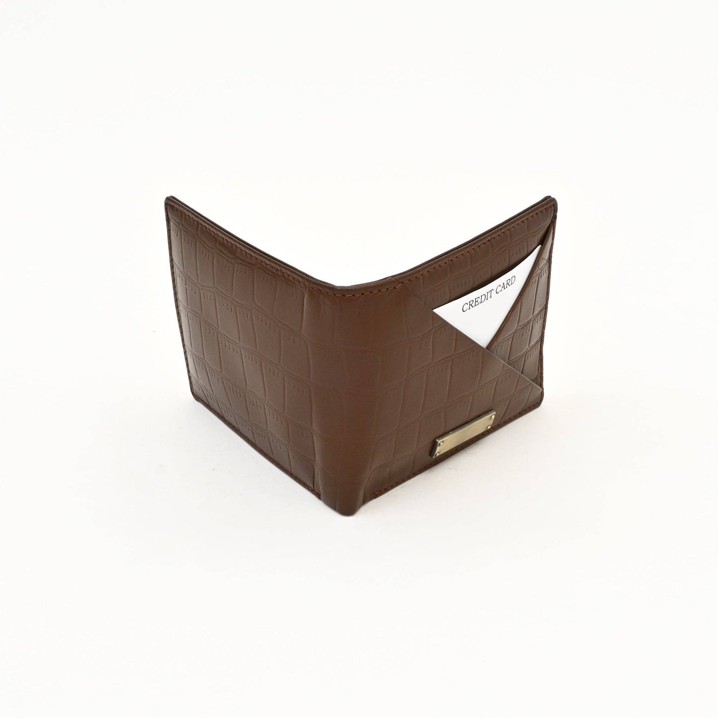 Leather Wallet 1S Crobrn – Brown Croc Look Napa Leather Wallet for Men | Stylish, Slim & Functional