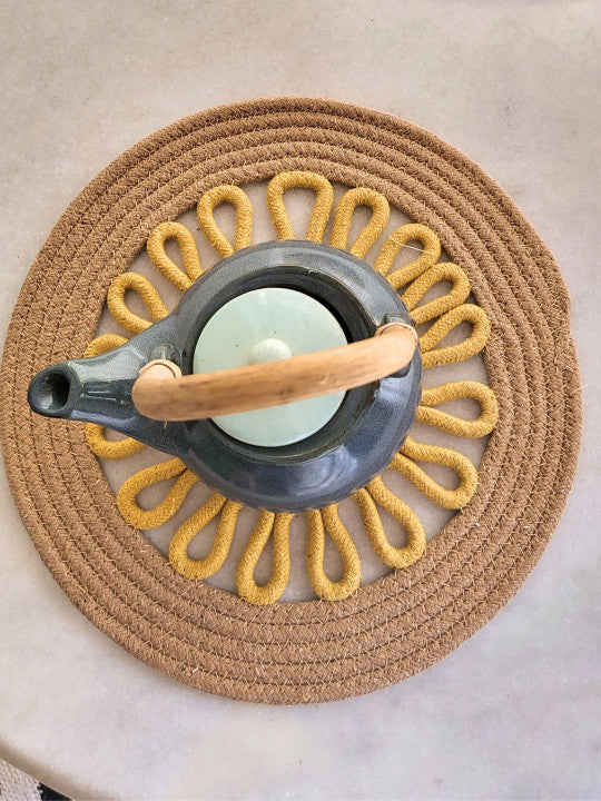 Set of 2 - Circular Table Mats – Dining Essentials – Textured Cotton
