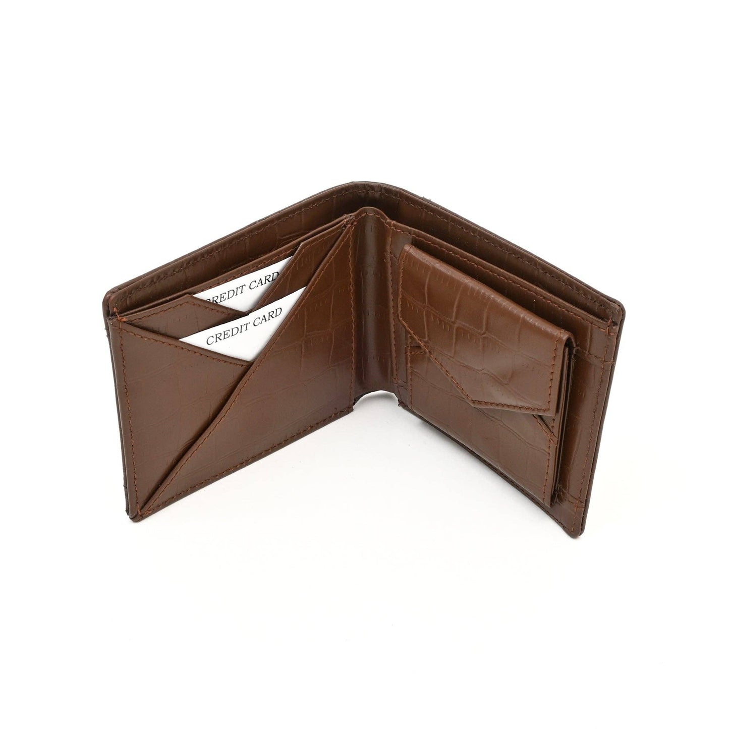 Brown Croc Napa Wallet Functional Men’s Wallet with Pocket