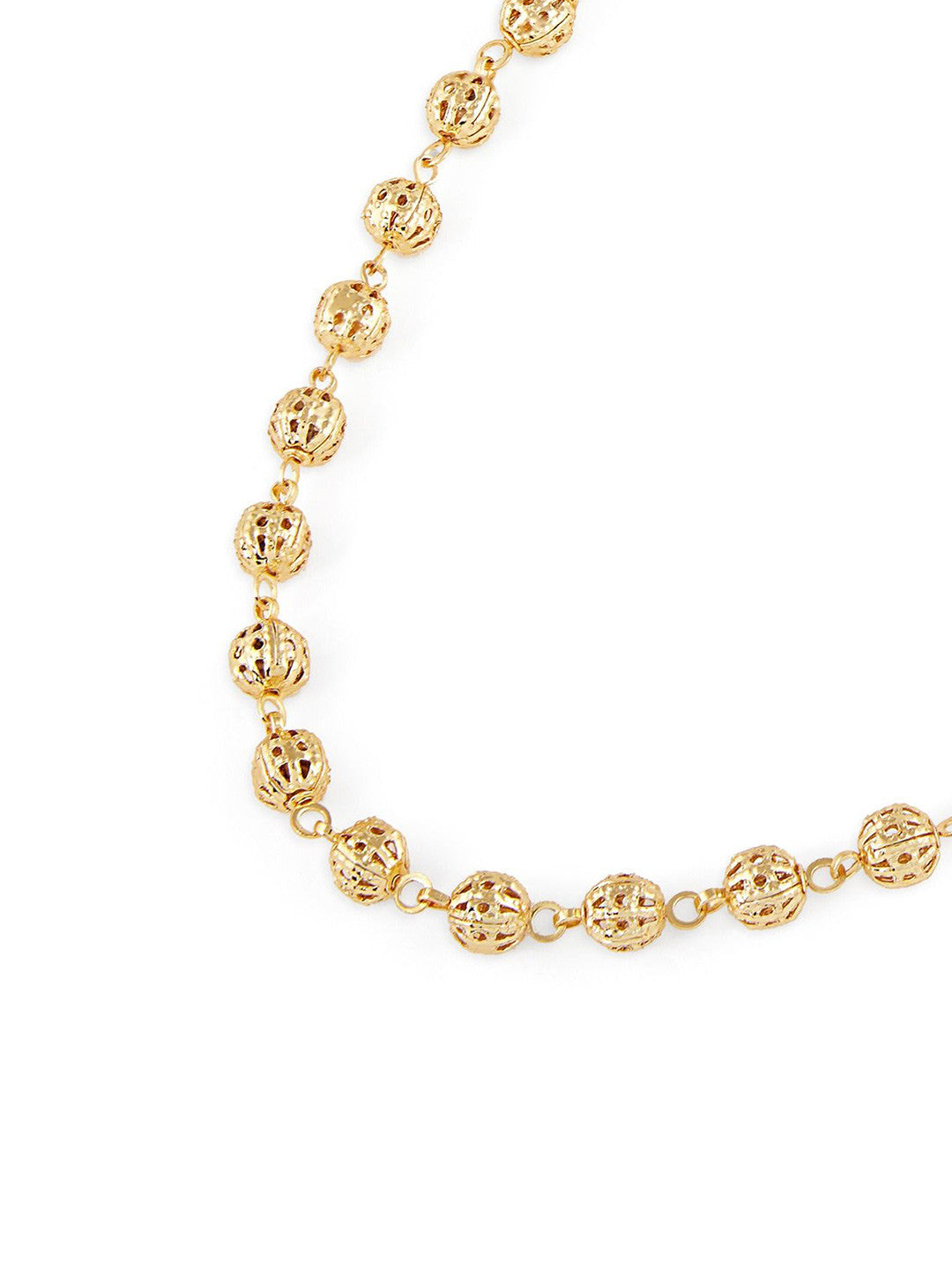 Gold-Plated Beaded Chain – Retail Necklace – Beaded Design – 29 cm Length