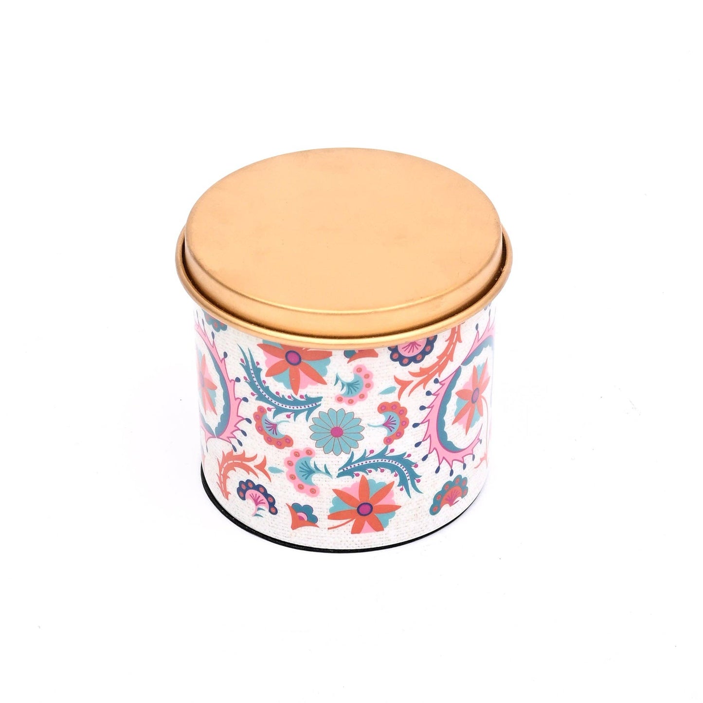 Small Round Enamel Box with Lid – Decorative Storage Container