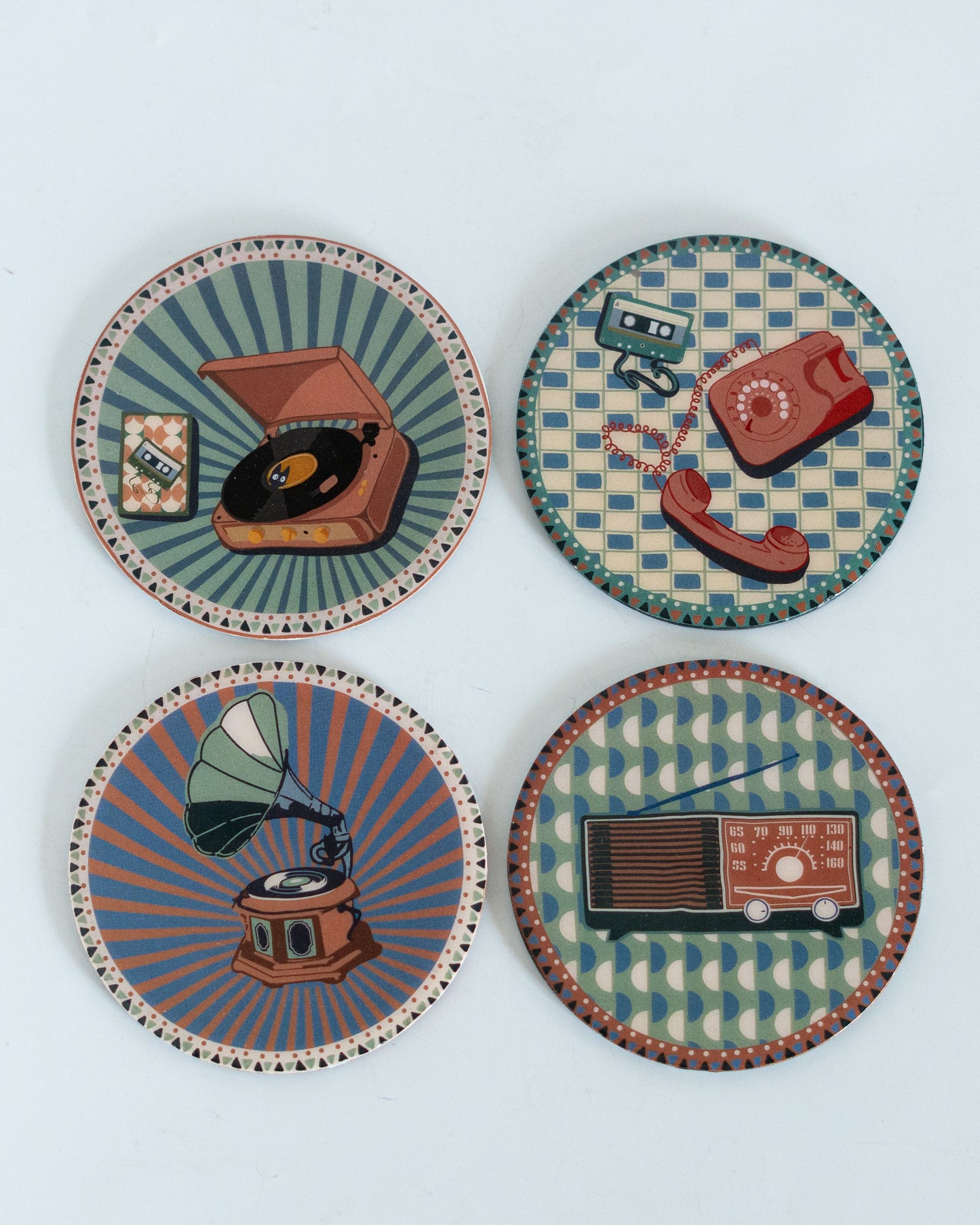 Analog Edit Metal Coasters - Set of 4