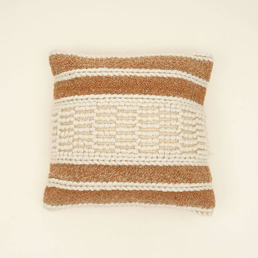 Beige & Ivory Handwoven Cushion – Soft Decorative Pillow