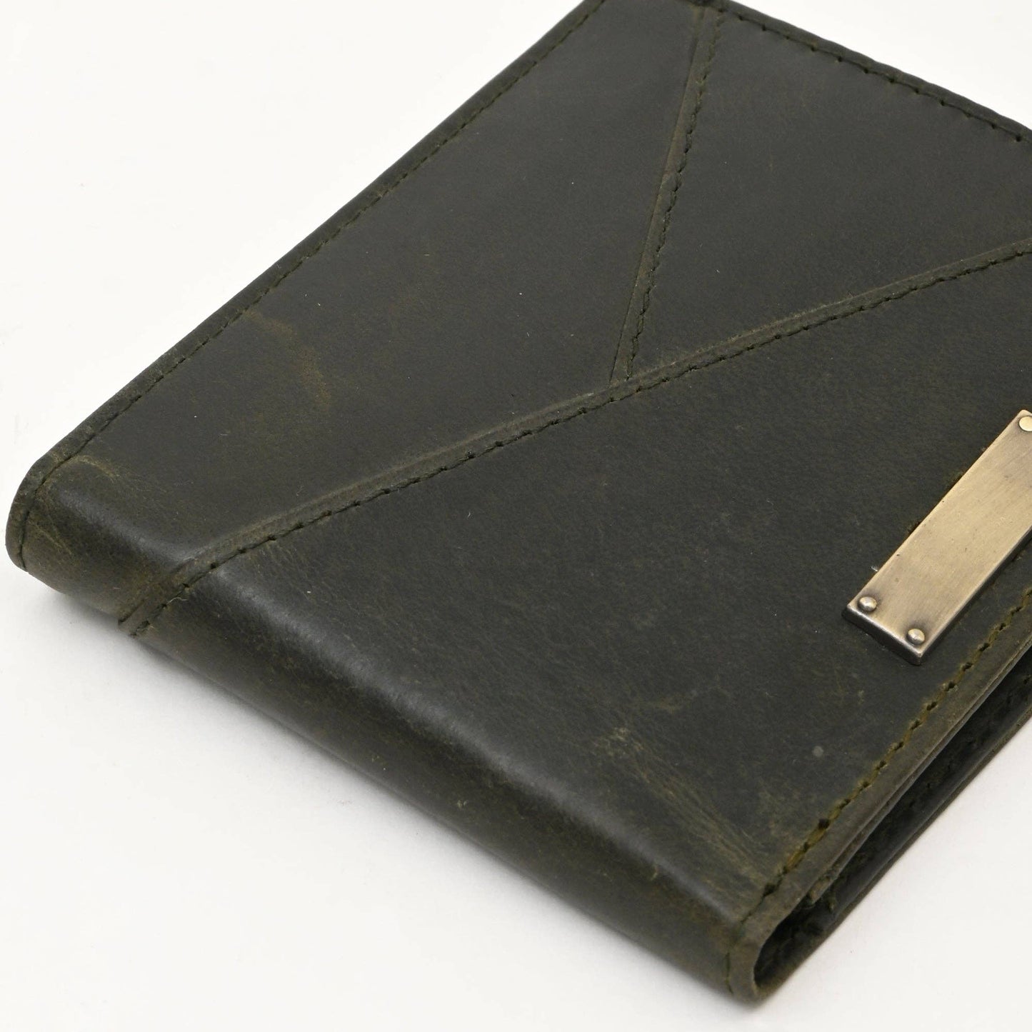 Leather Wallet Green Full-Grain Slim Wallet for Men
