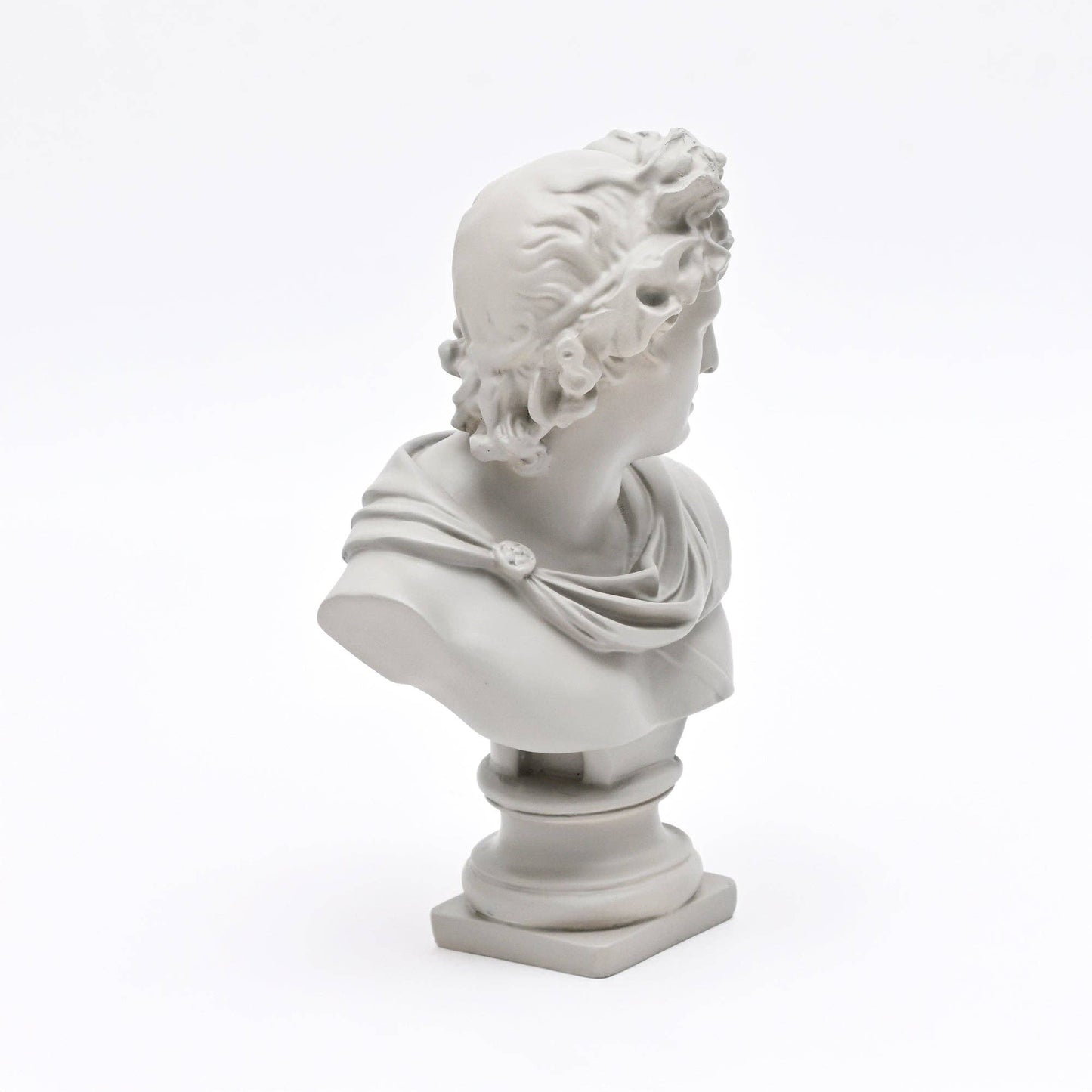 Grey Classical Greco-Roman Bust Sculpture, Matte Finish
