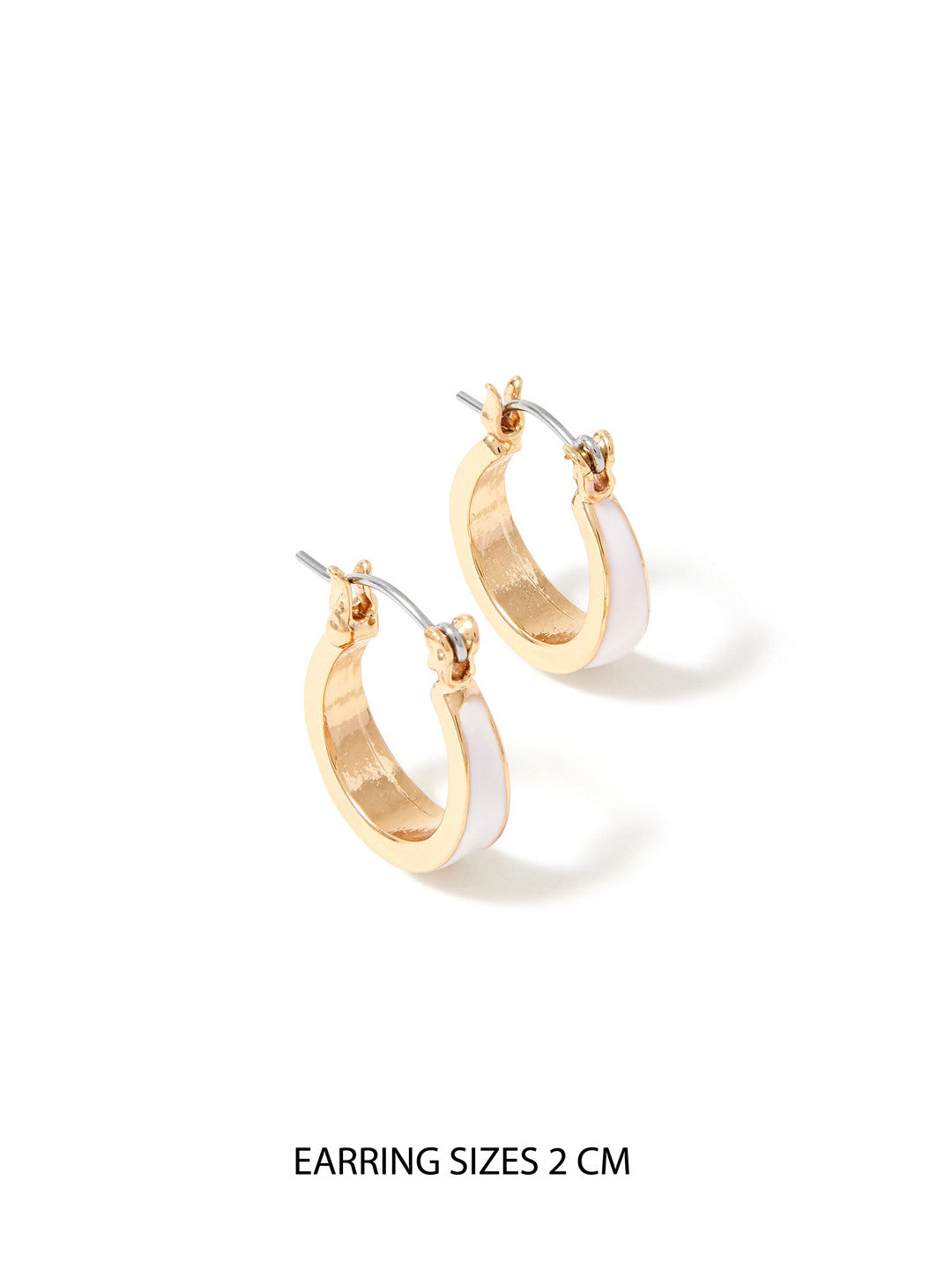 London Pastel Pop Enamel Inlay – Hoop Earrings – Gold-Toned Alloy, Nickel Compliant – 2cm Length