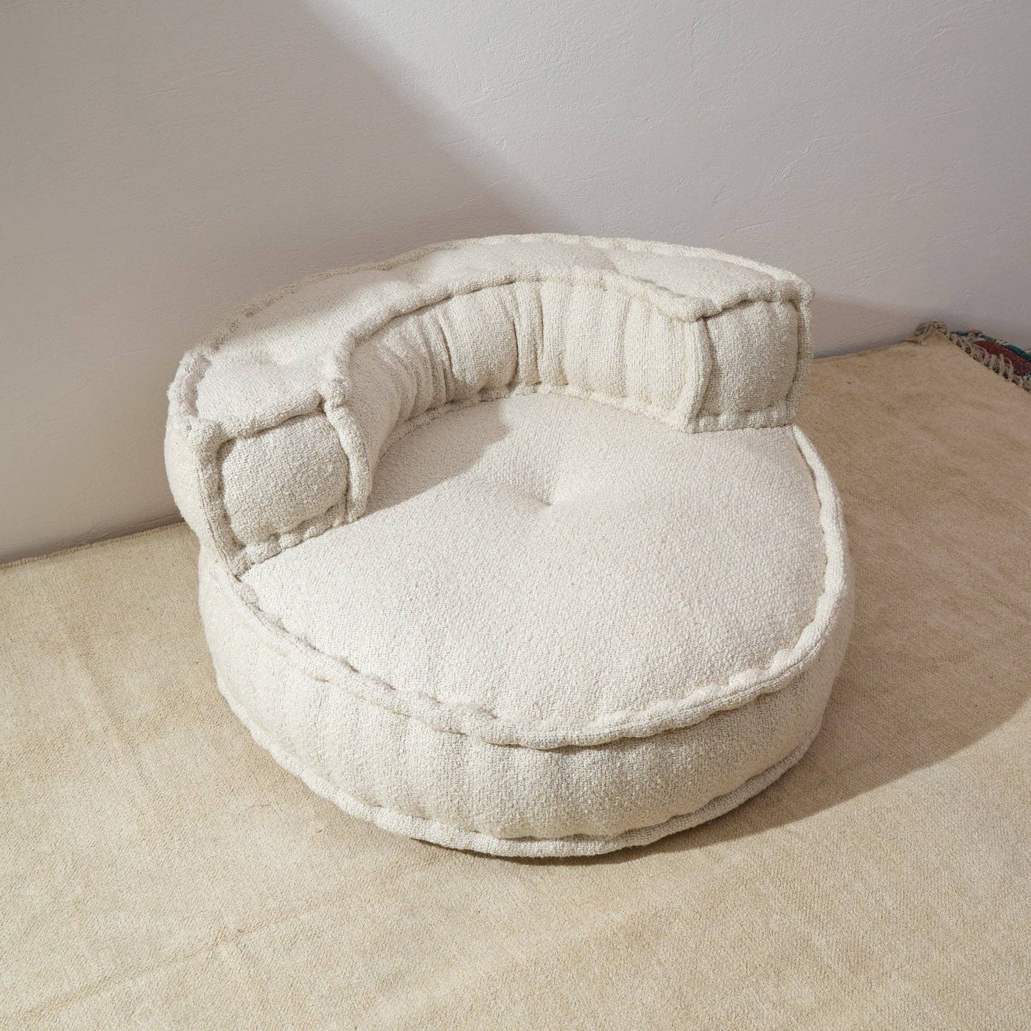White Floor Sofa Chair with Backrest - 80 cm