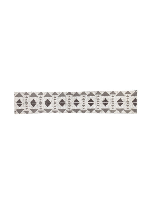 Geometric Printed Table Runner – Natural Cotton – Rectangular Design – Single Piece