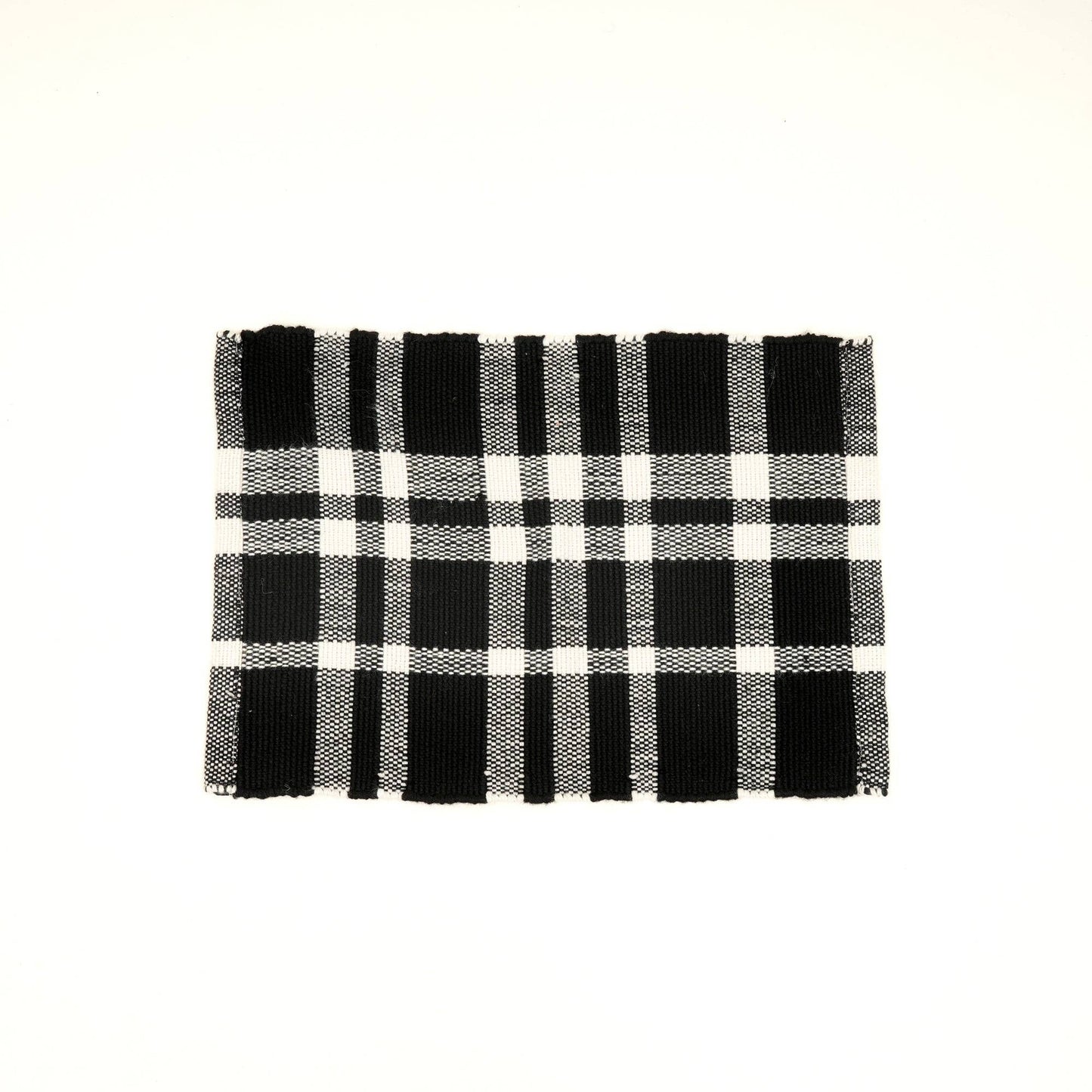 Charcoal Checker Stripe Dining Placemat – Durable Polyester
