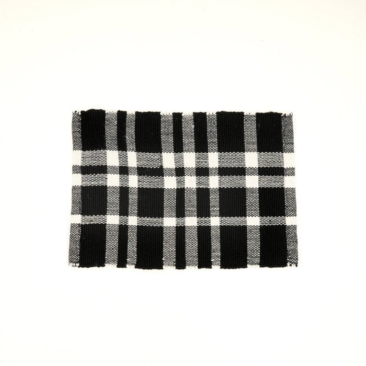 Charcoal Checker Stripe Dining Placemat – Durable Polyester