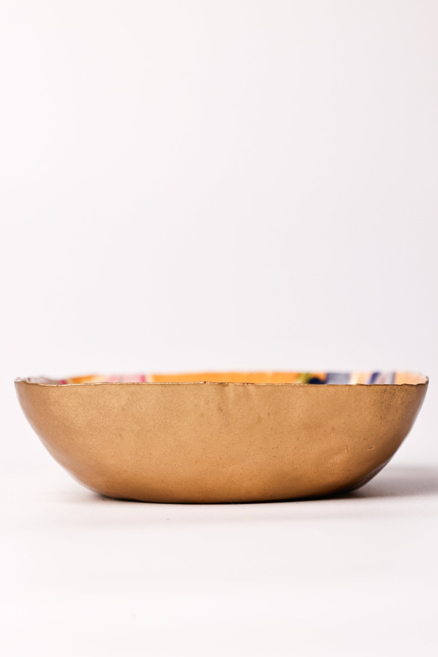 Serving Bowl | Metal Vibrant Floral | 10x10x3cm, Yellow