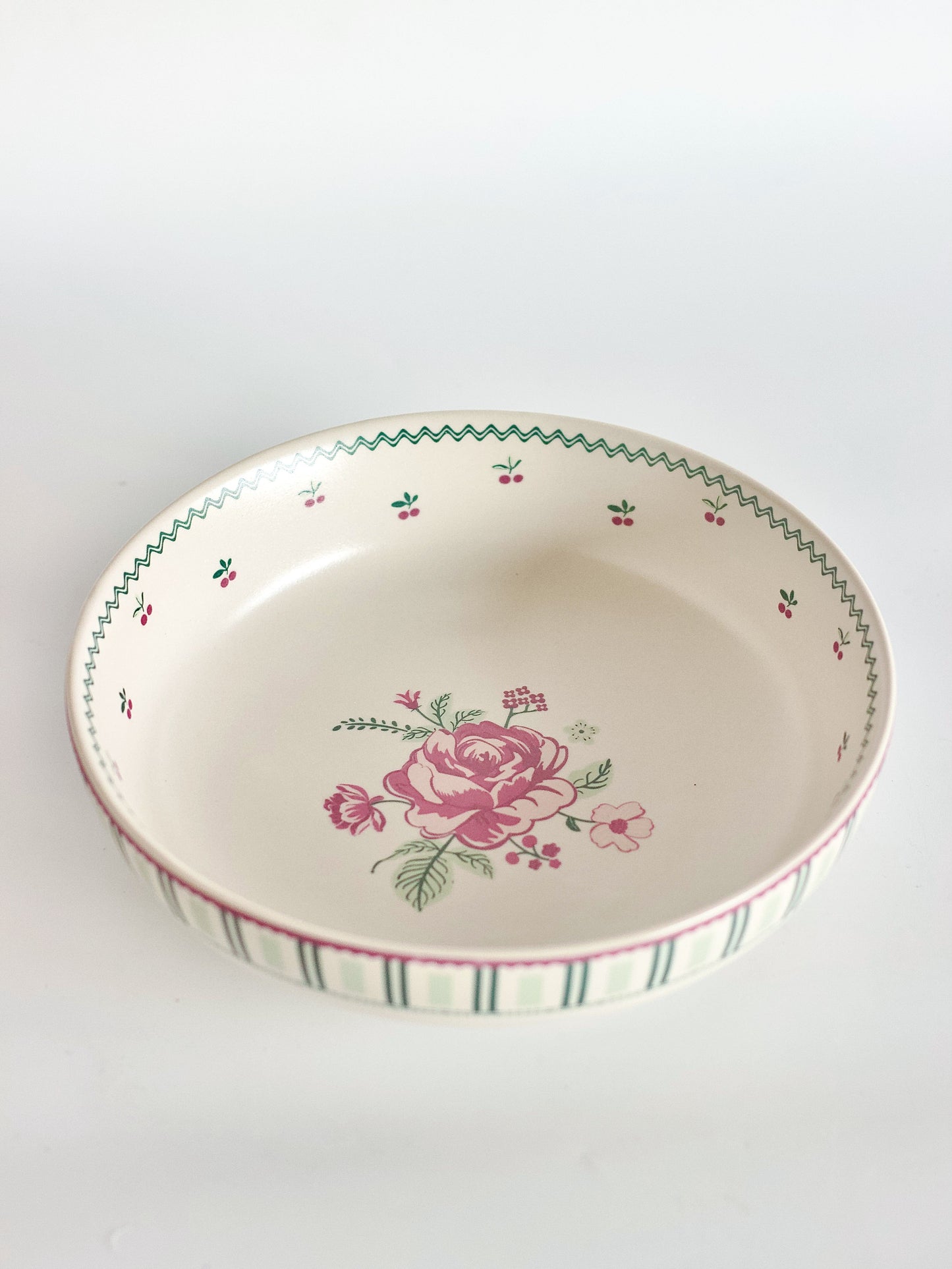 Serving Bowl | Ceramic Floral Motif | Dia-18.5 x H-5 cm