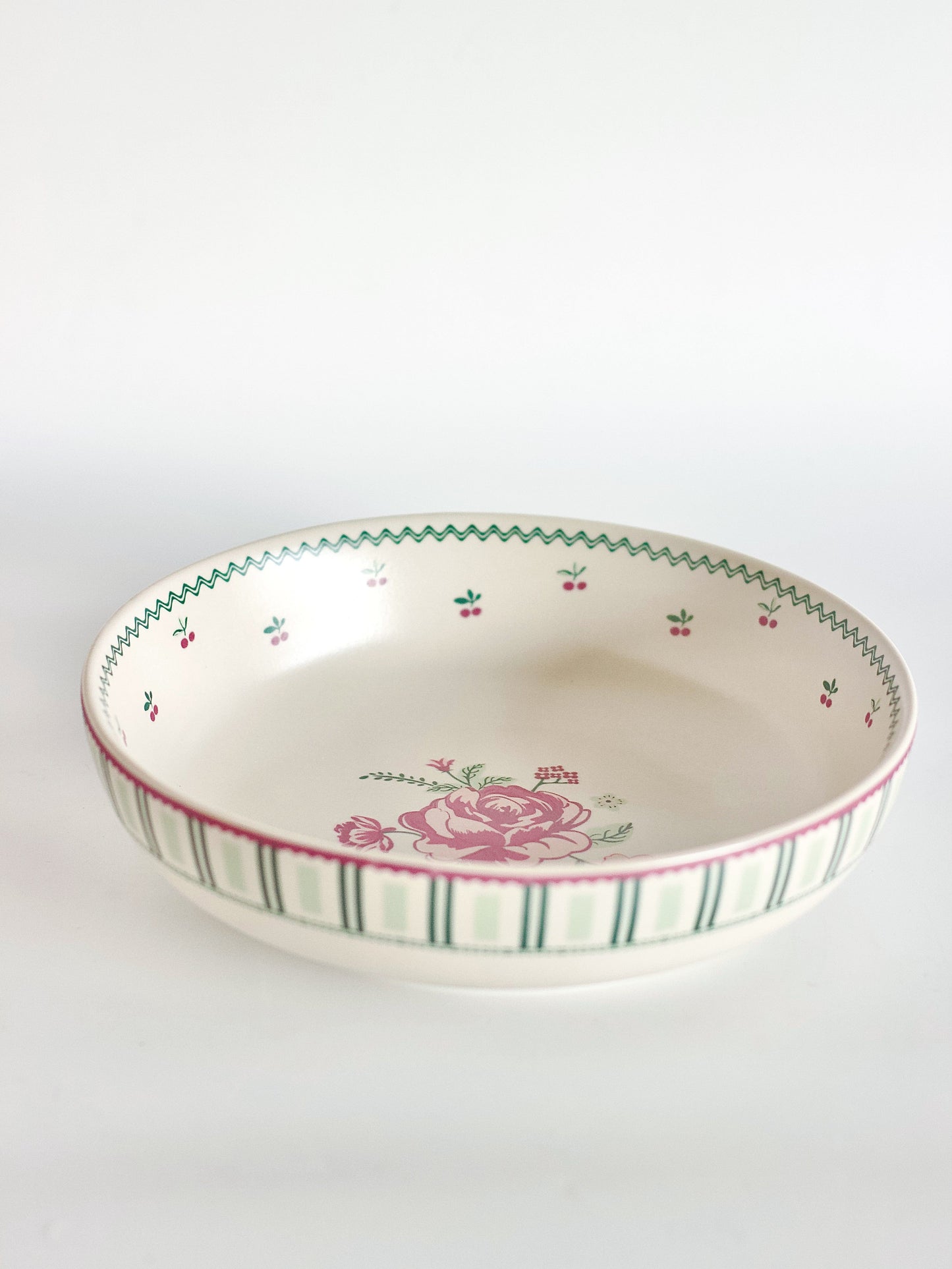 Serving Bowl | Ceramic Floral Motif | Dia-18.5 x H-5 cm