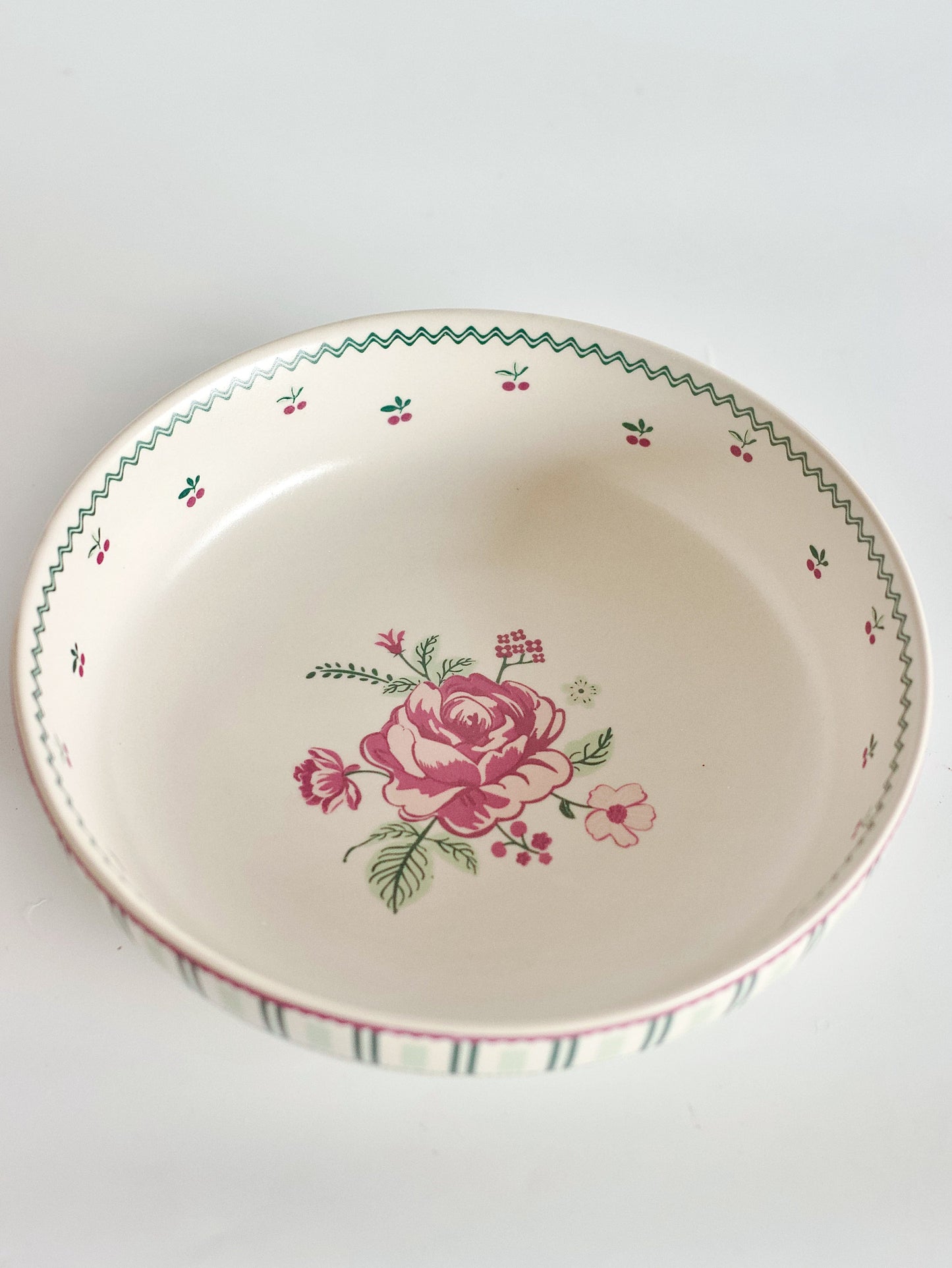 Serving Bowl | Ceramic Floral Motif | Dia-18.5 x H-5 cm