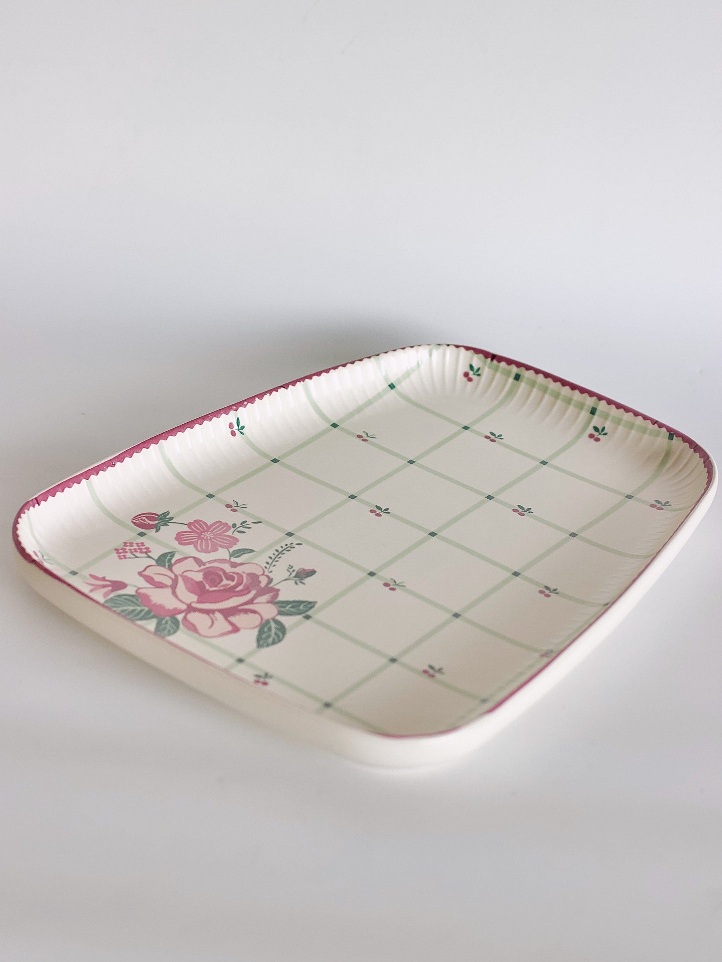Serving Plate | Ceramic Floral Print | 28x21.5cm
