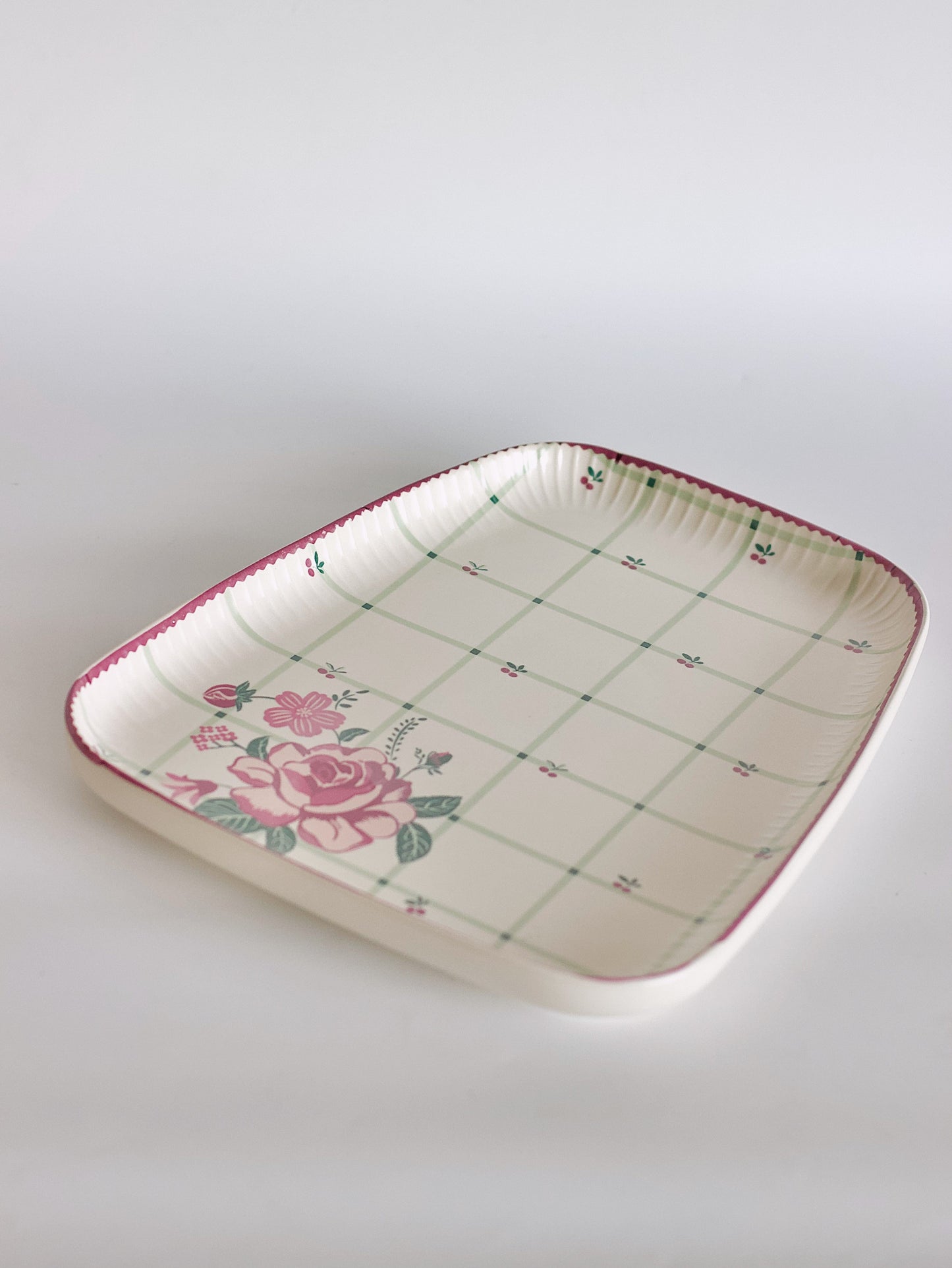 Serving Plate | Ceramic Floral Print | 28x21.5cm