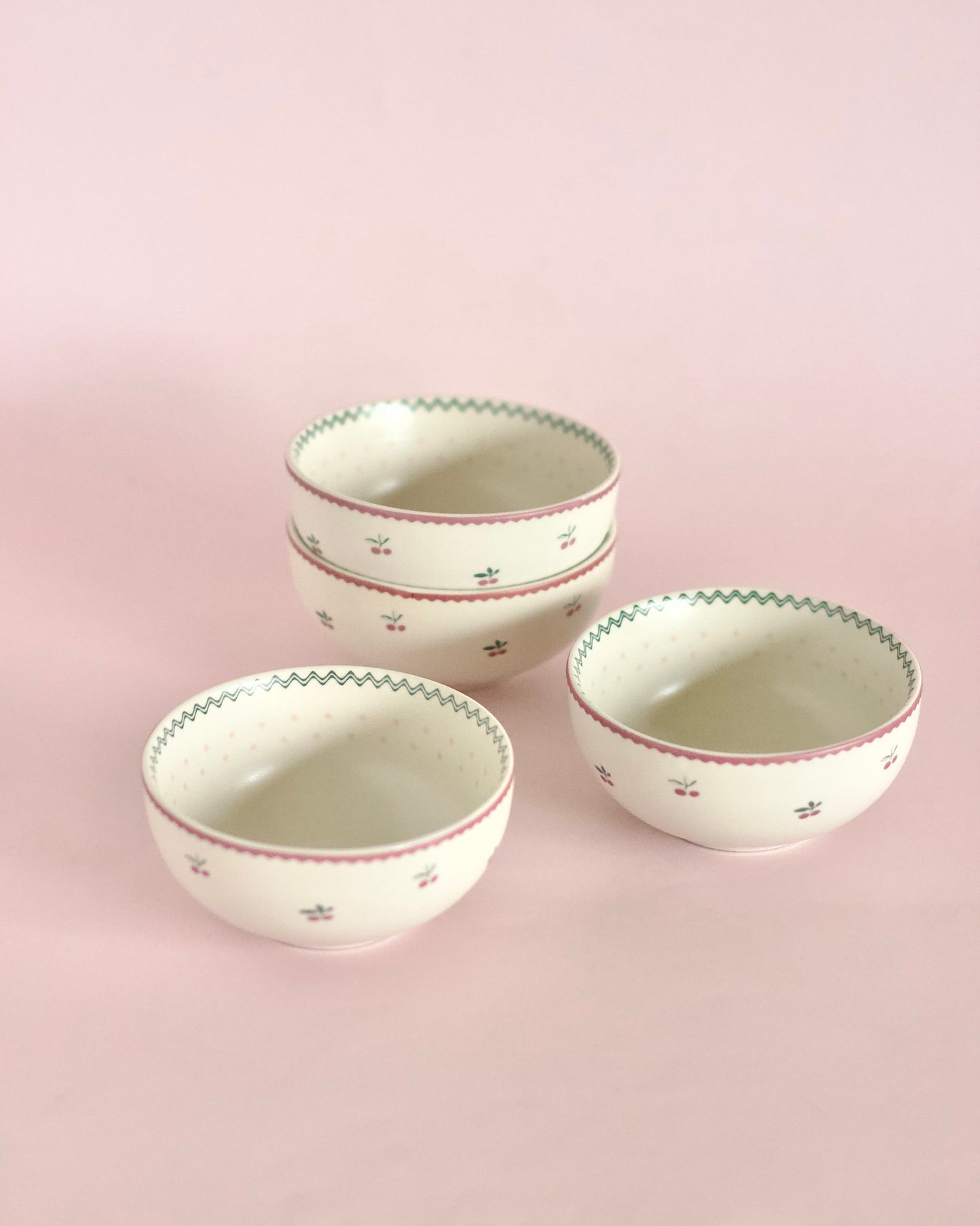 Serving Bowl | Ceramic Floral Decal | Set of 4, 10x5cm