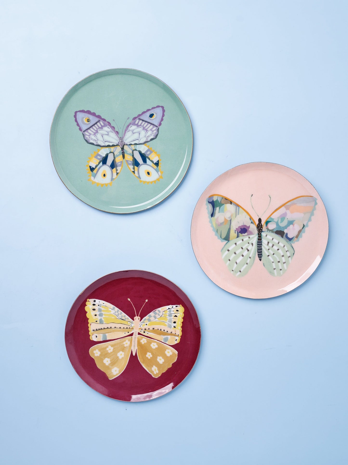 Vlinderthee Metalen Wandborden - Set van 3