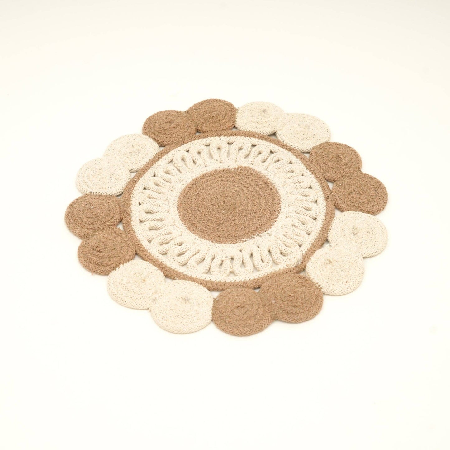 Beige Cotton Braided Placemat – Handcrafted Dining Mat