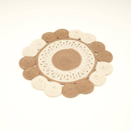 Beige Cotton Braided Placemat – Handcrafted Dining Mat