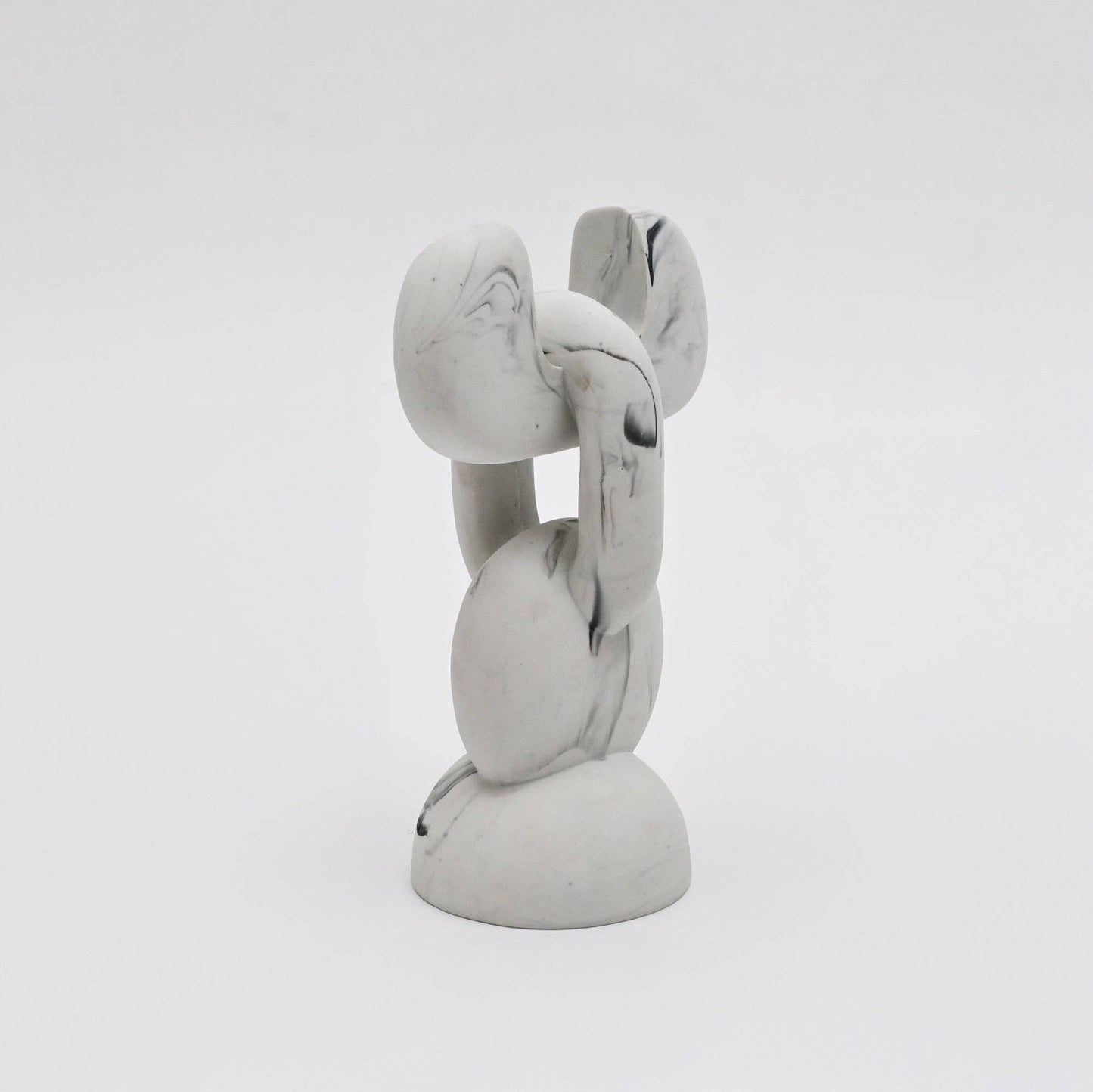 Abstract Knot Sculpture in White Matte Polyresin