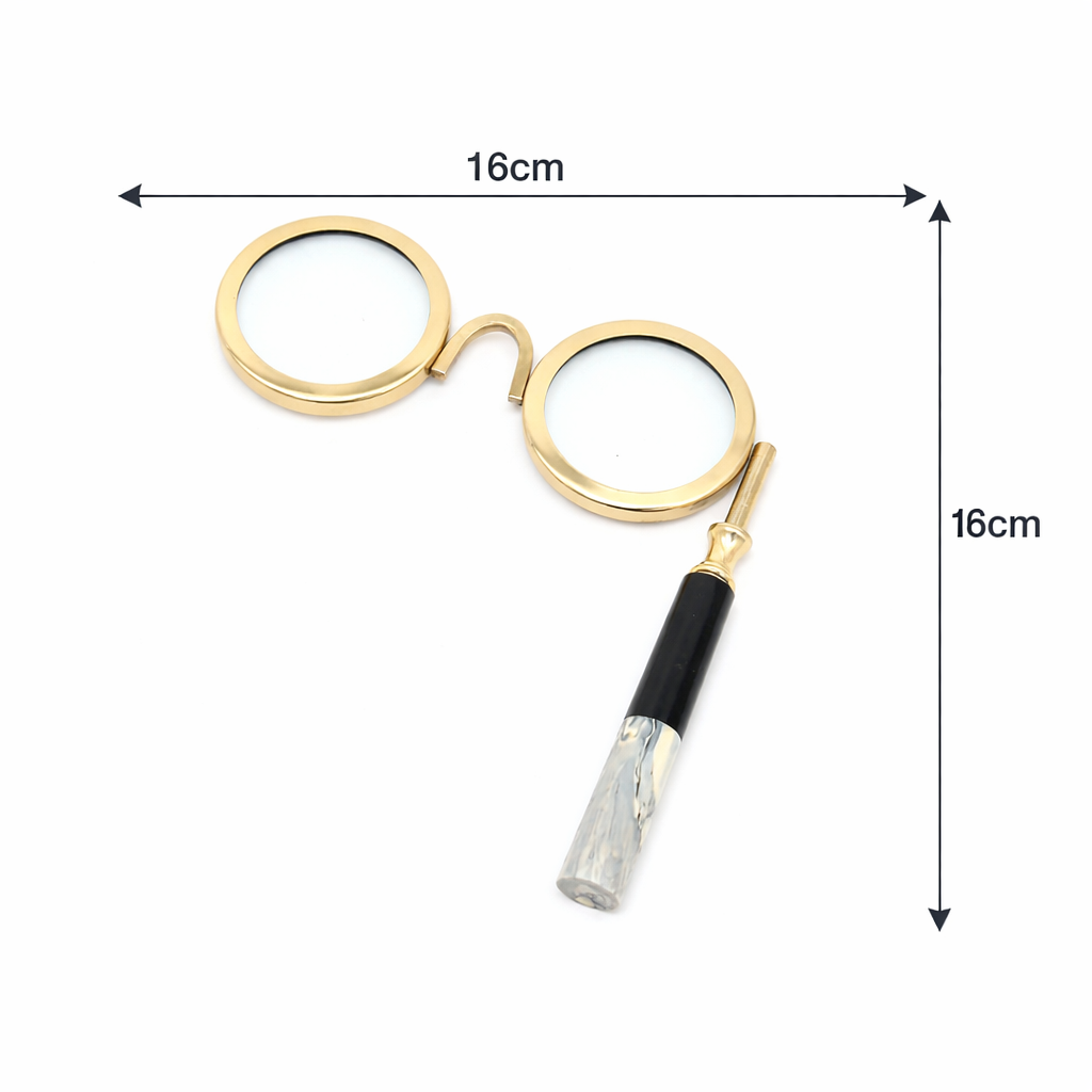 Classic Dual Viewer Magnifying Glass with Marble Handle