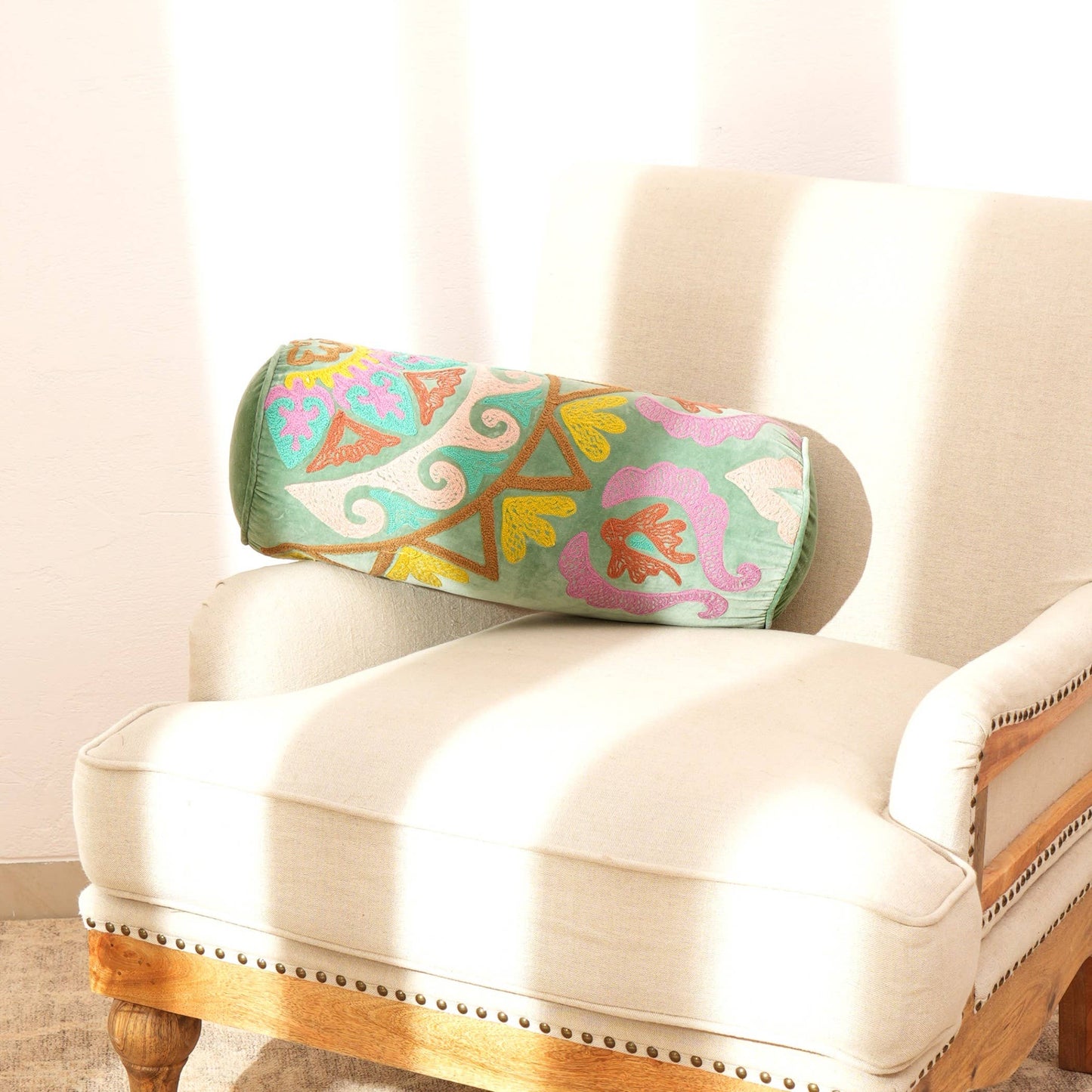 Suzani Embroidered Bolster