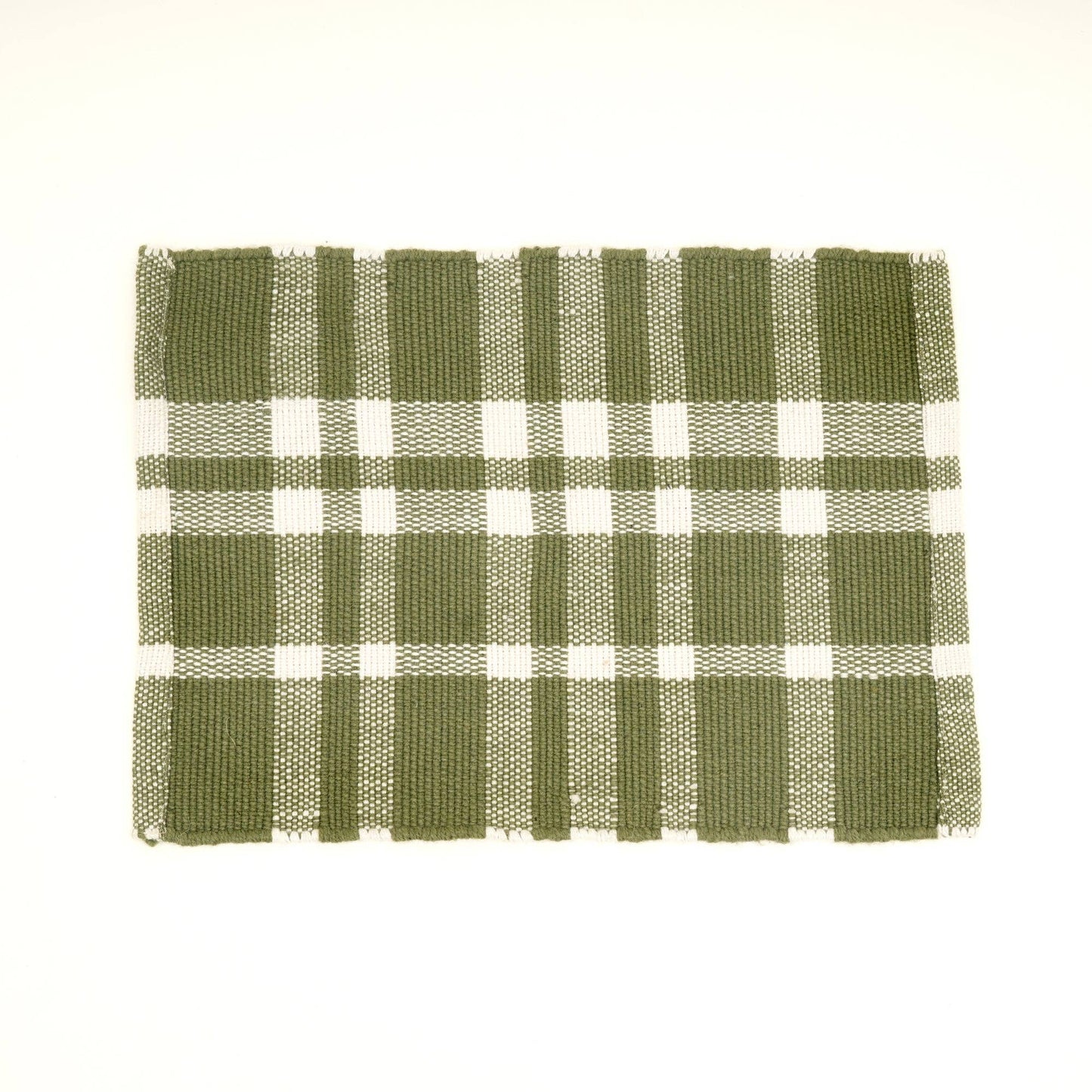 Green Check Stripe Placemat – Durable Polyester Table Mat