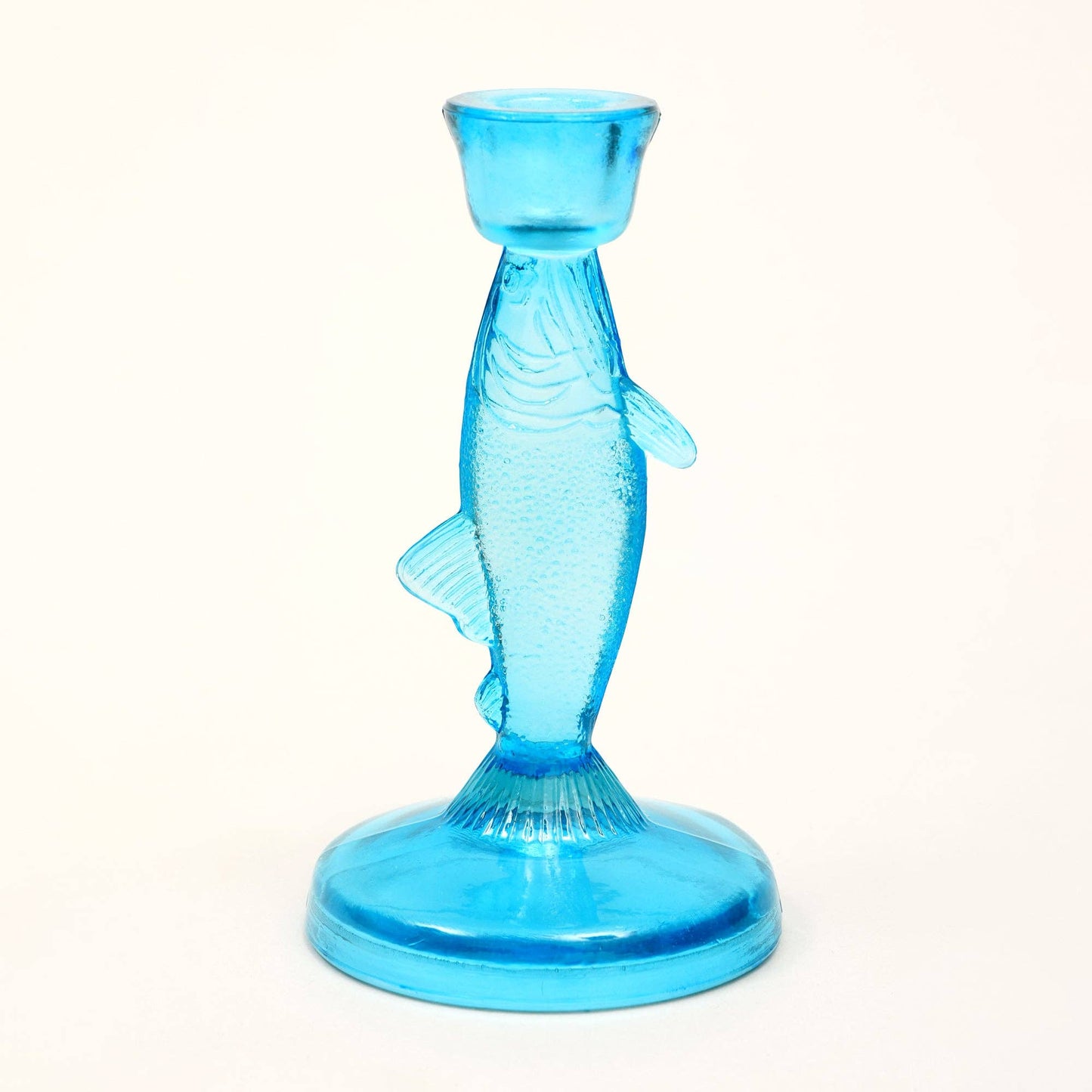 Fish Candle Holder in Light Blue – Nautical Coastal Home Decor