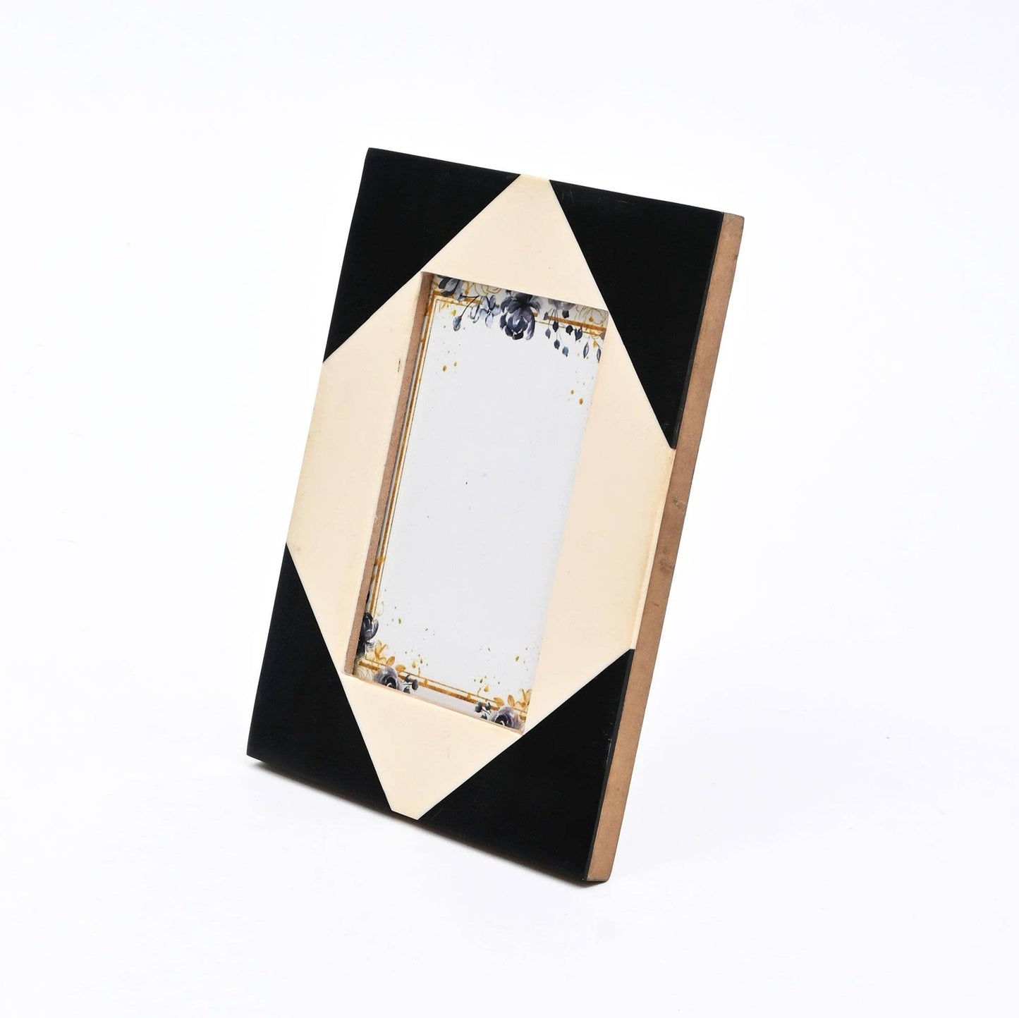 Geometric Resin Photo Frame - Modern Black & White Décor