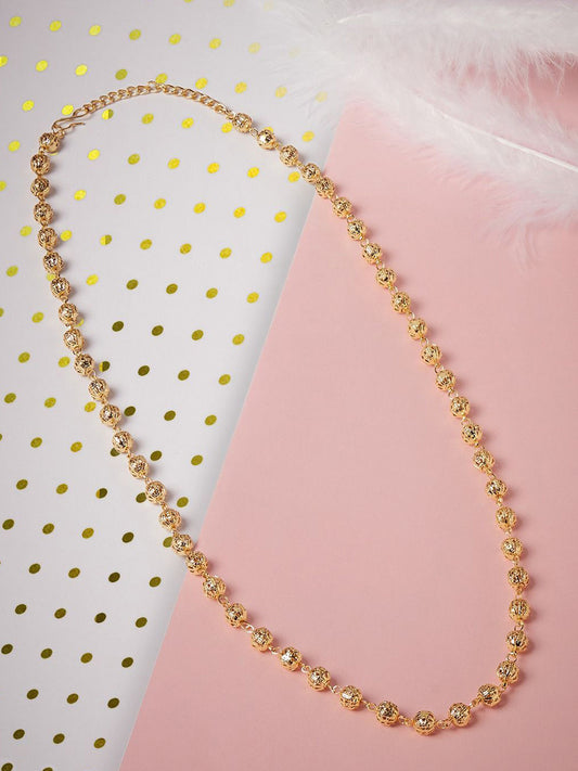 Gold-Plated Beaded Chain – Retail Necklace – Beaded Design – 29 cm Length