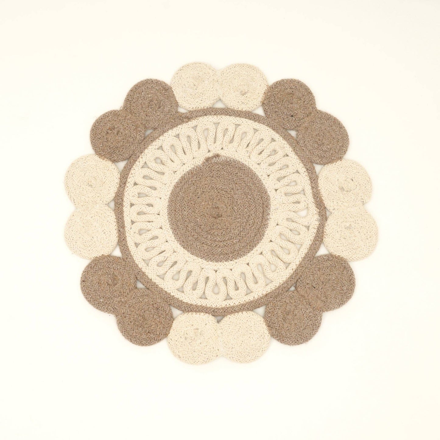 Grey Cotton Braided Placemat – Handcrafted Dining Mat