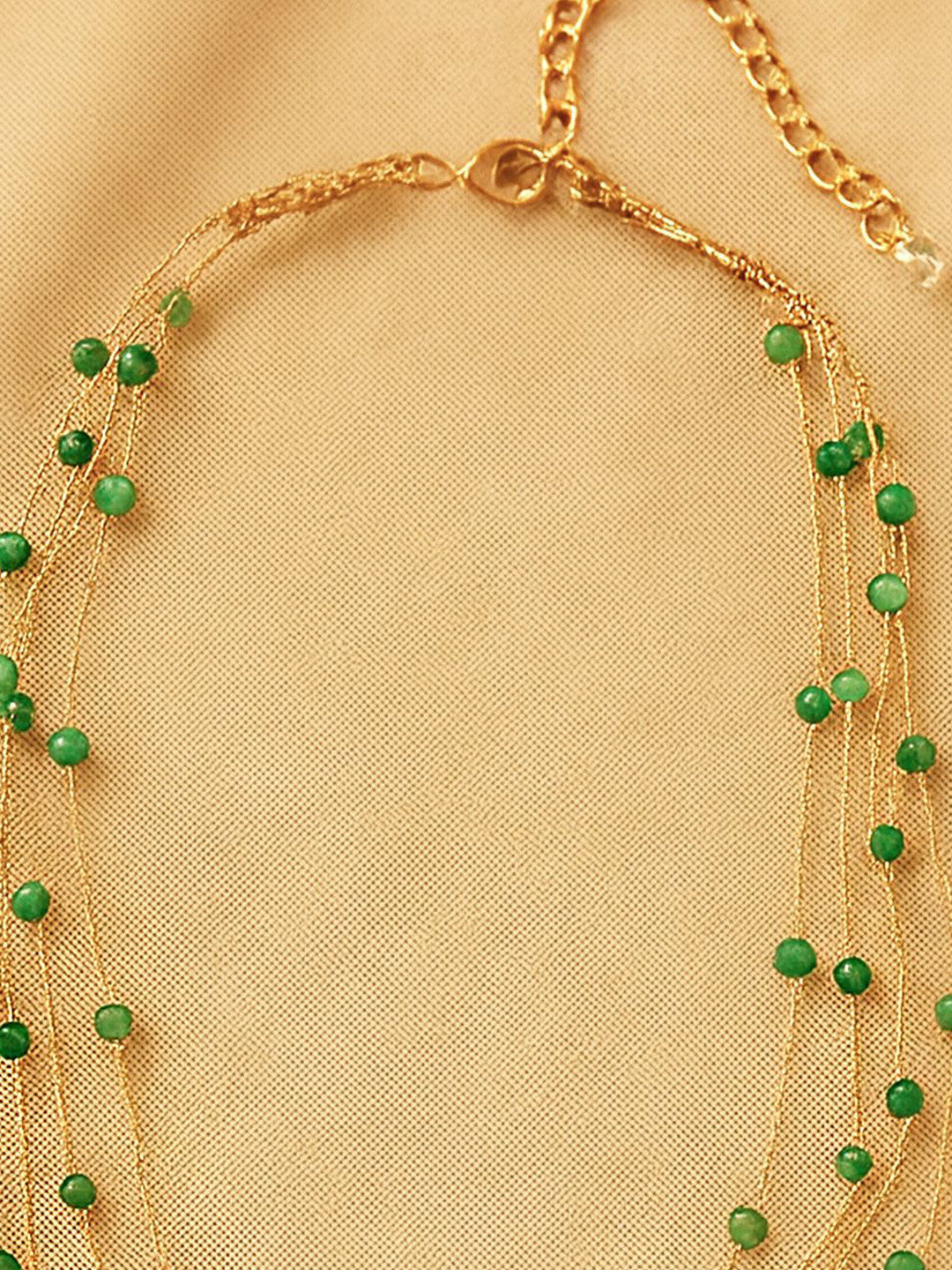 Gold-Plated Pearls Layered Necklace – Fashion Accessory – Alloy & Pearl – 40 cm Length