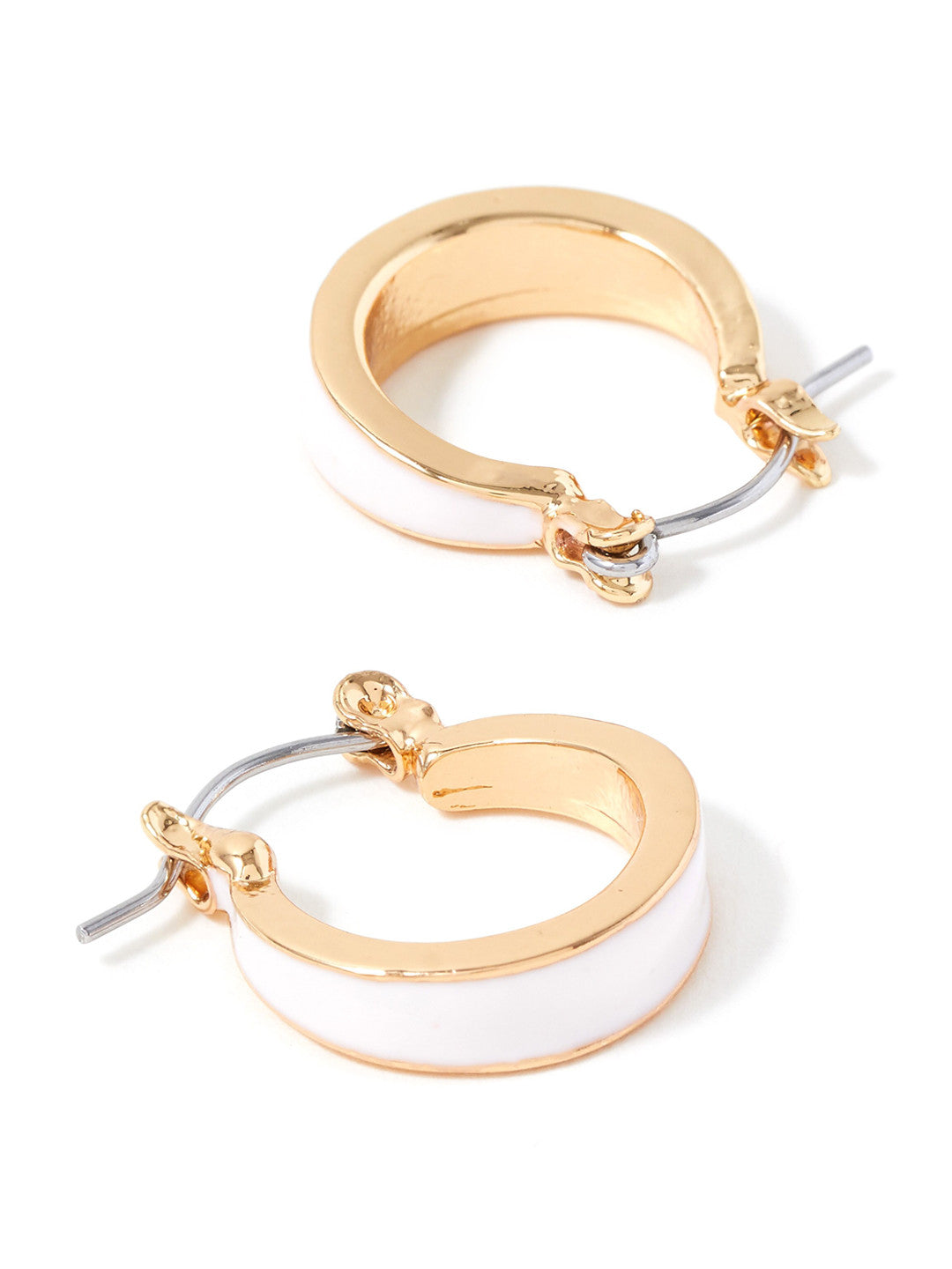 London Pastel Pop Enamel Inlay – Hoop Earrings – Gold-Toned Alloy, Nickel Compliant – 2cm Length