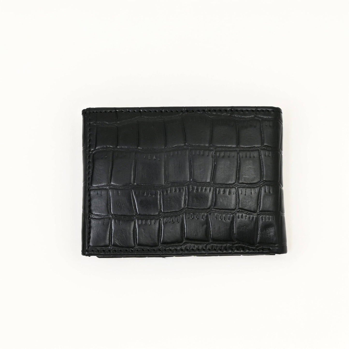 Luxury Wallet Black Croc-Texture Slim Wallet for Men