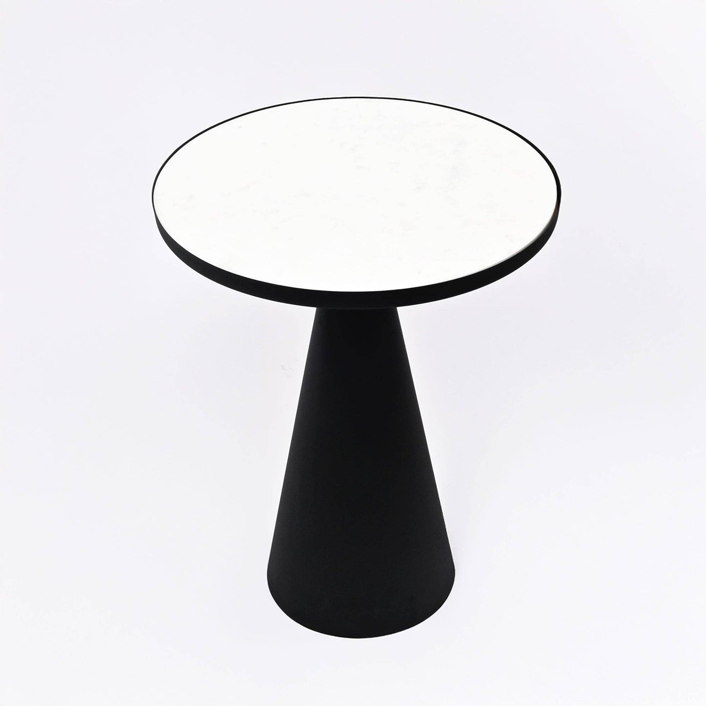Round Cone Marble Side Table – Modern Sculptural Accent