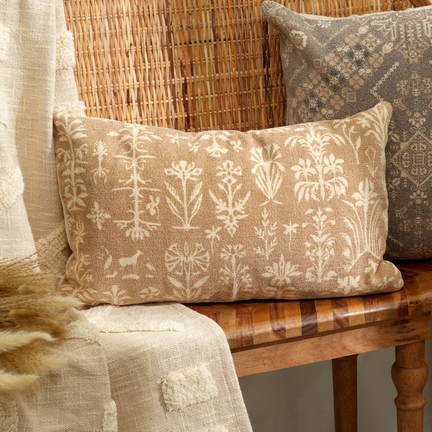 BloomAura Decorative Printed Cushion – 50 × 30 cm