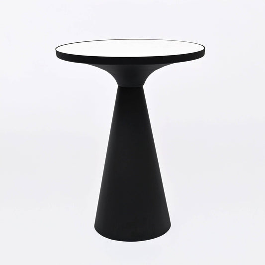 Round Cone Marble Side Table – Modern Sculptural Accent