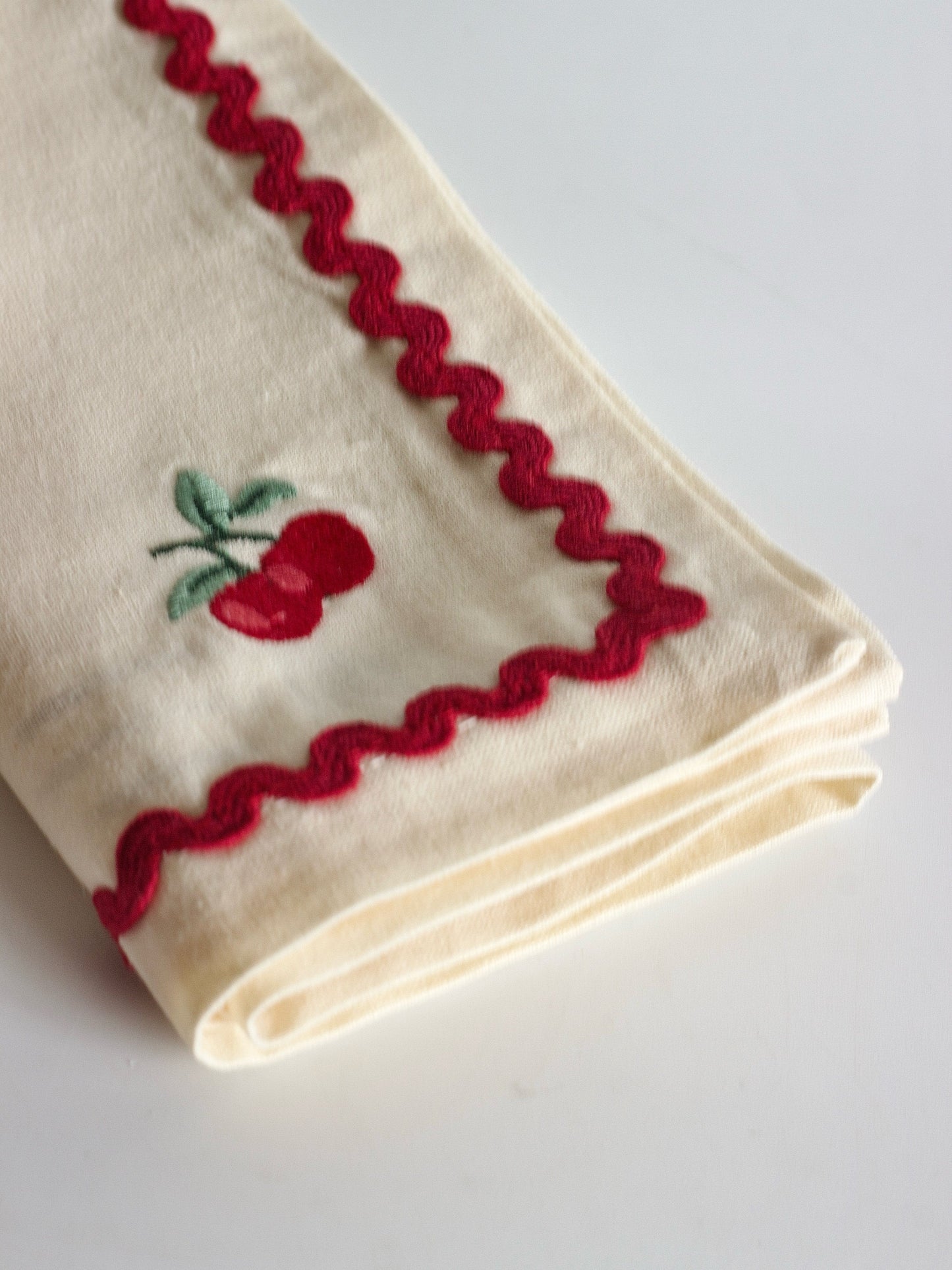 Cherry Crush Embroidered Napkins - Set of 6