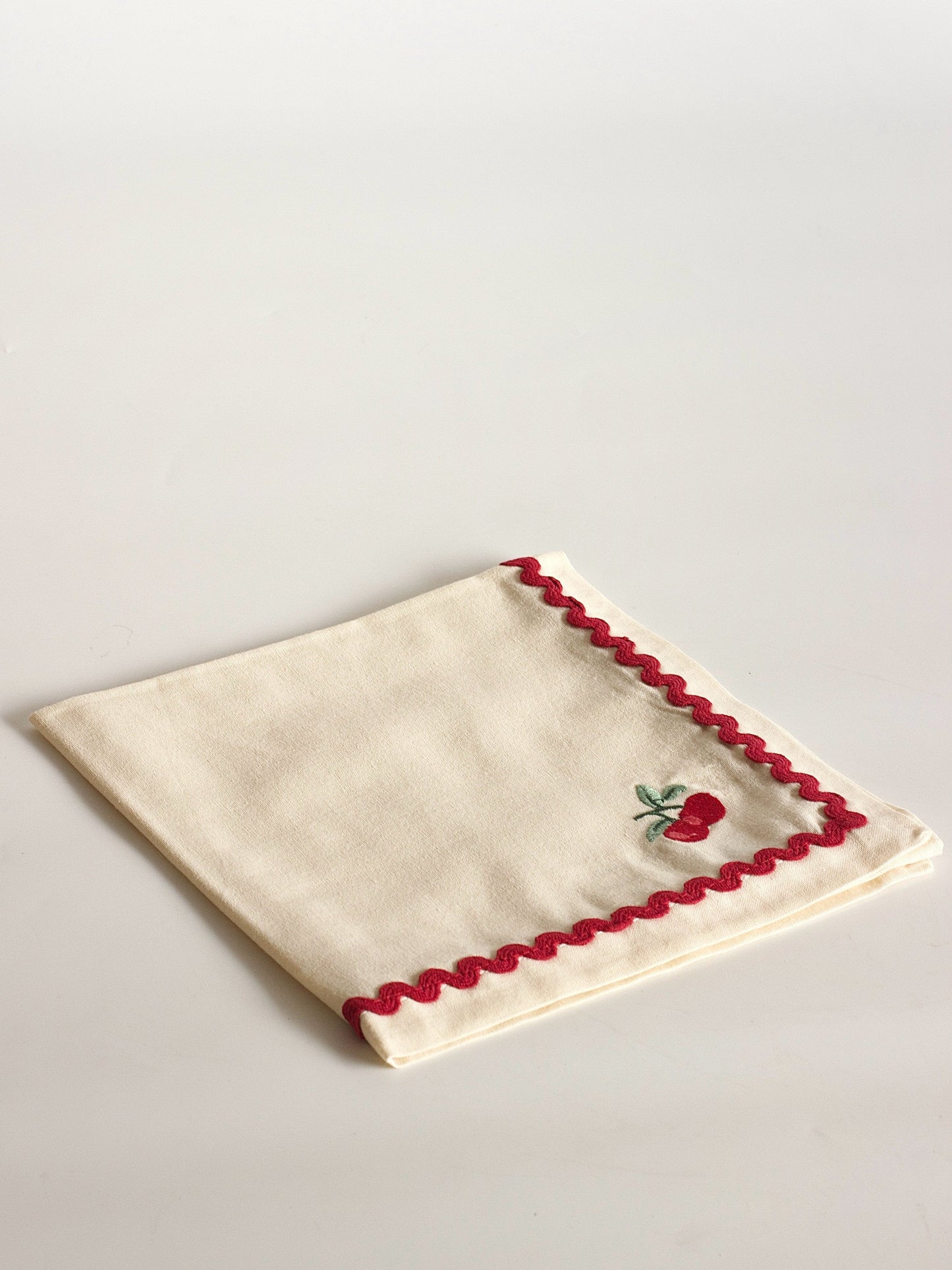 Cherry Crush Embroidered Napkins - Set of 6