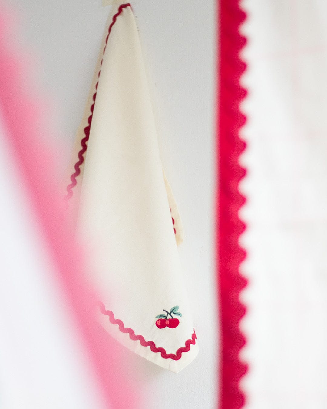 Cherry Crush Embroidered Napkins - Set of 6