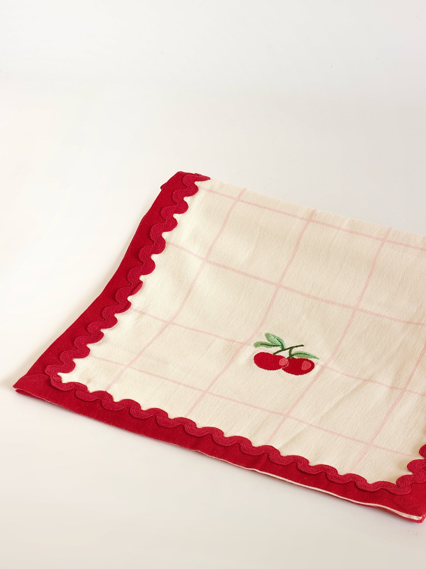 Cherry Crush Embroidered Runner