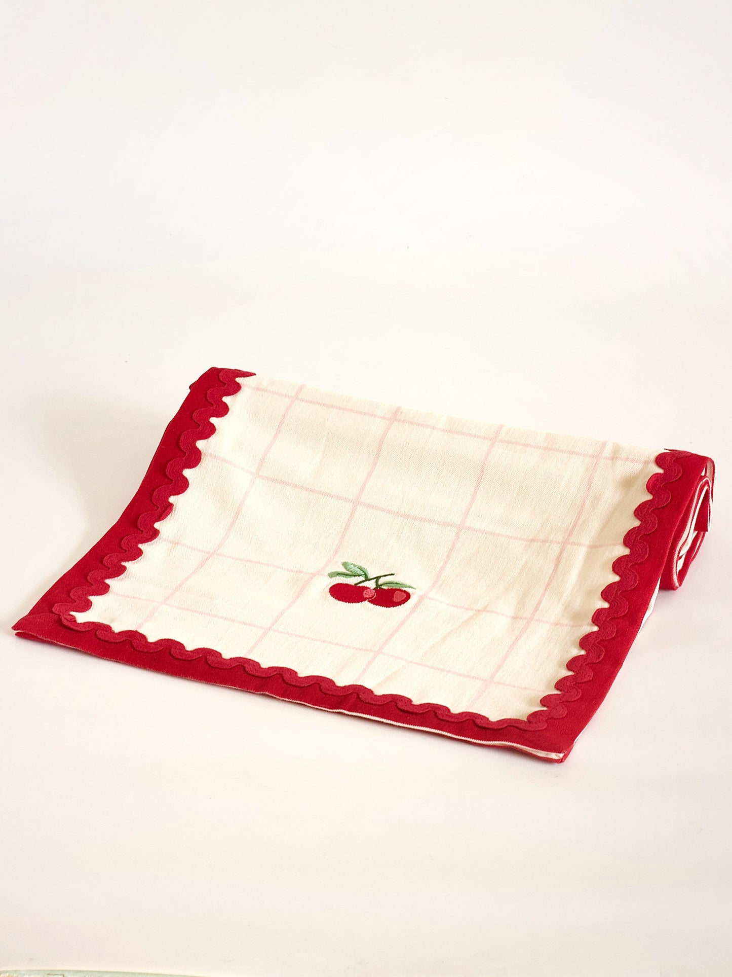 Cherry Crush Embroidered Runner