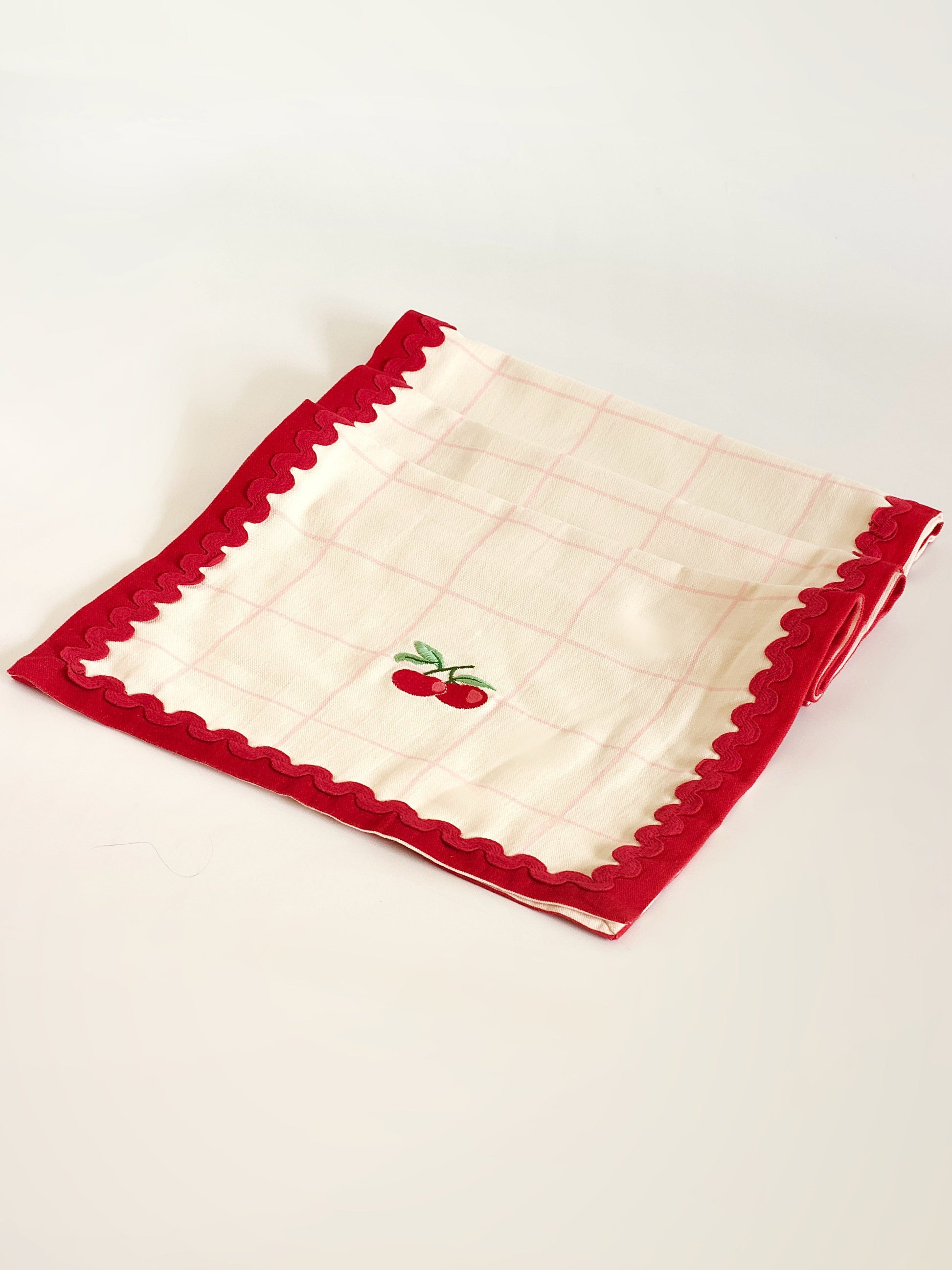 Cherry Crush Embroidered Runner