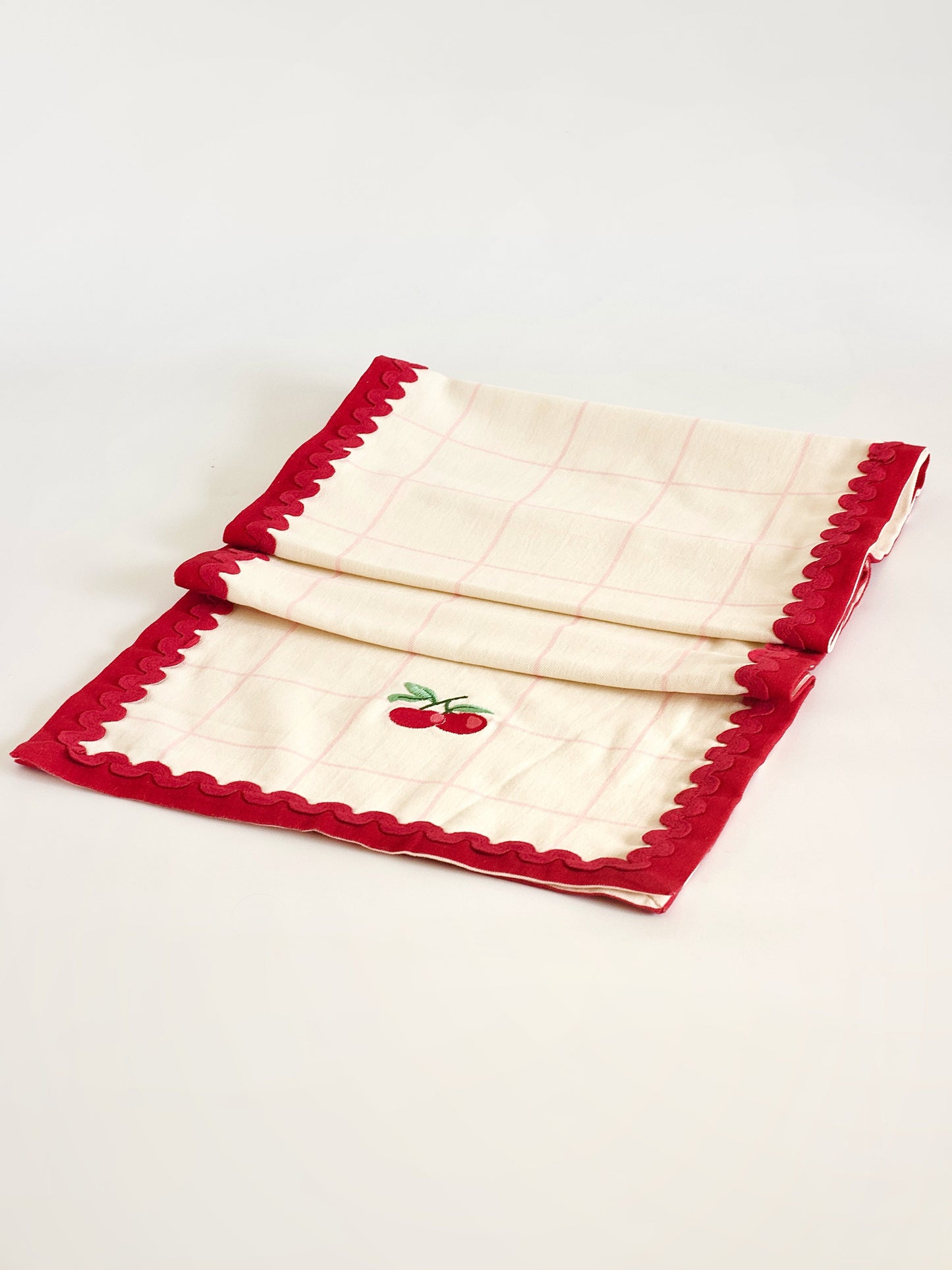 Cherry Crush Embroidered Runner