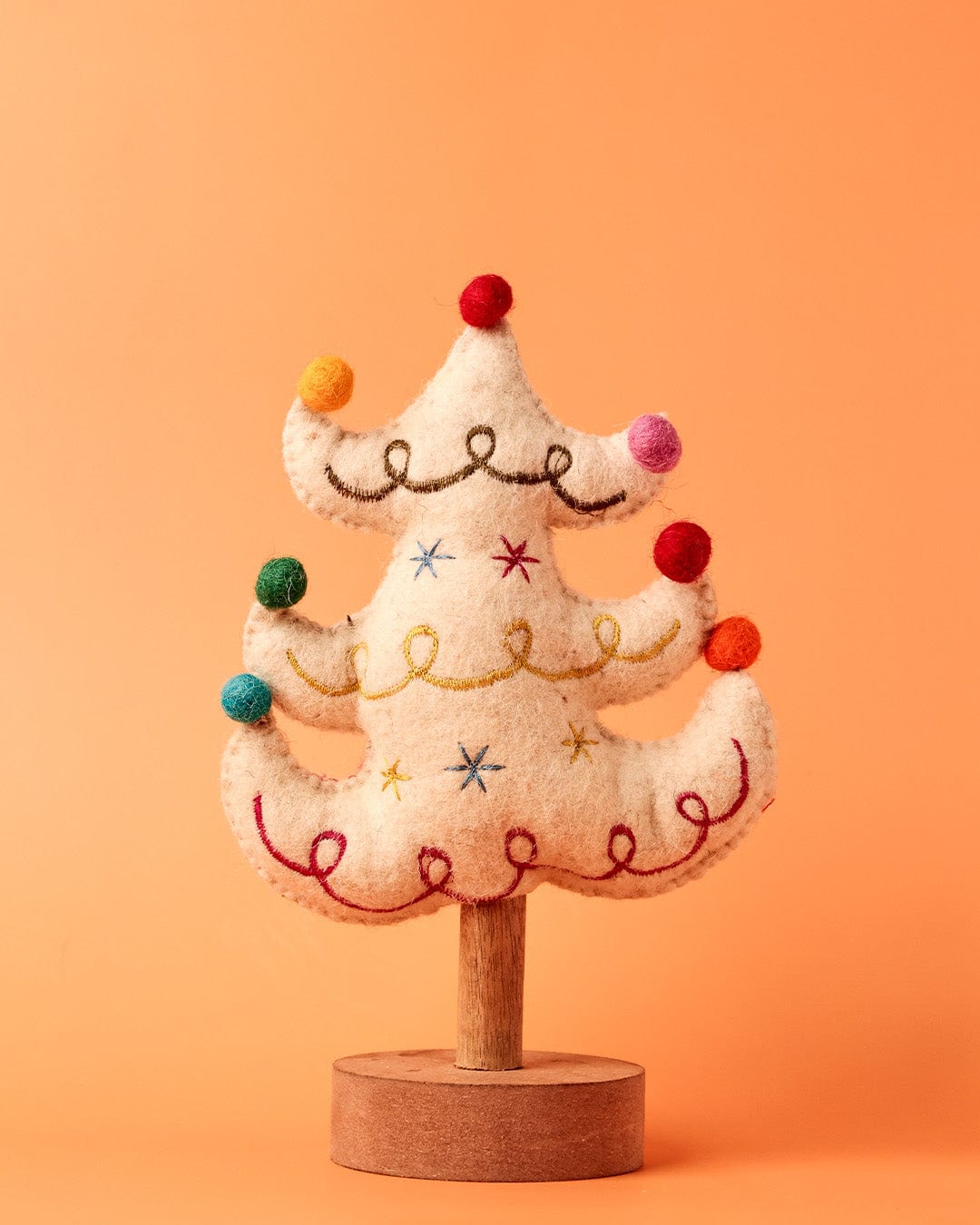 Christmas Ornament | Wooden Felt Xmas Tree | 16x8x26cm