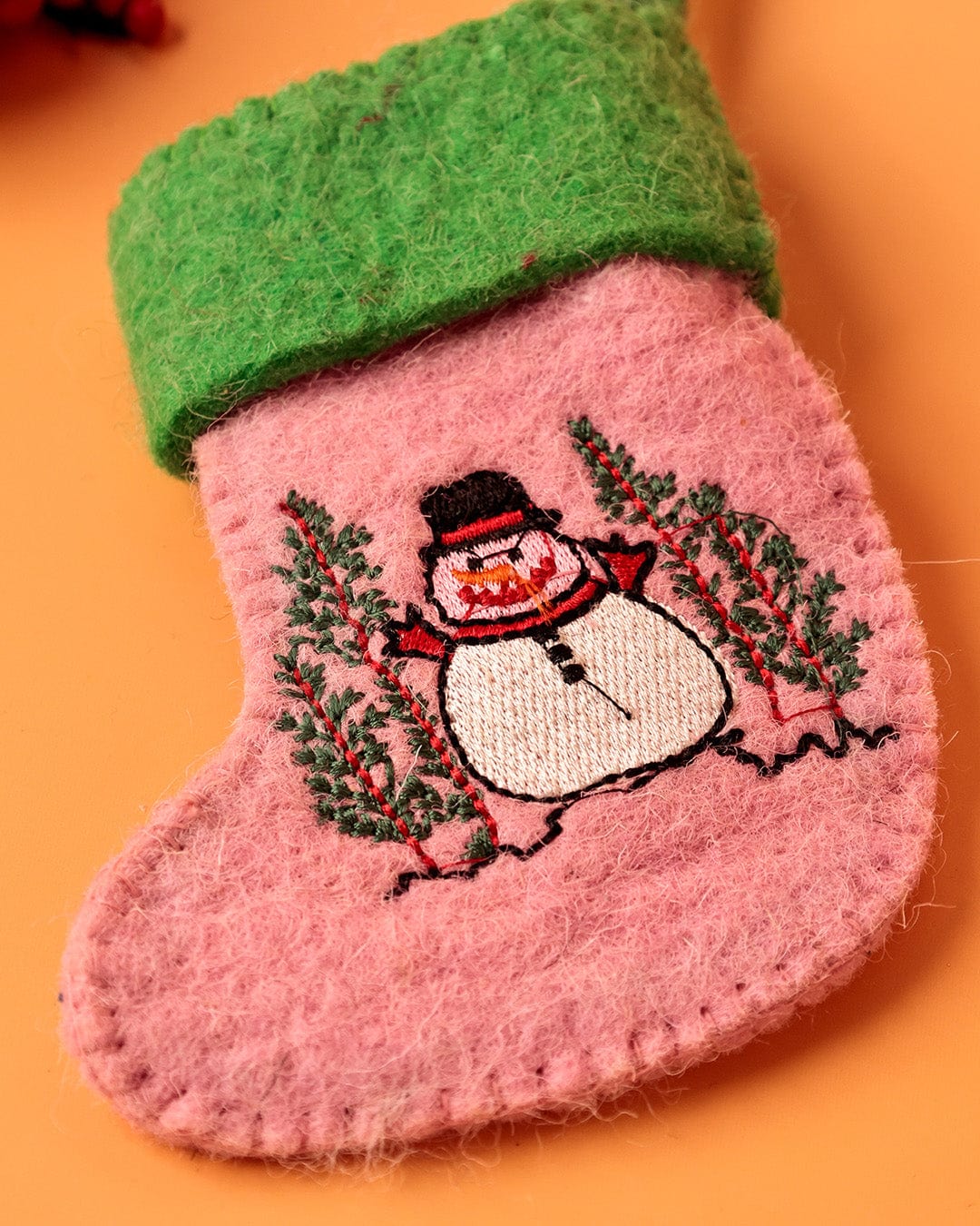 Christmas Ornament | Felt Snowman Stocking | 10x3x19cm